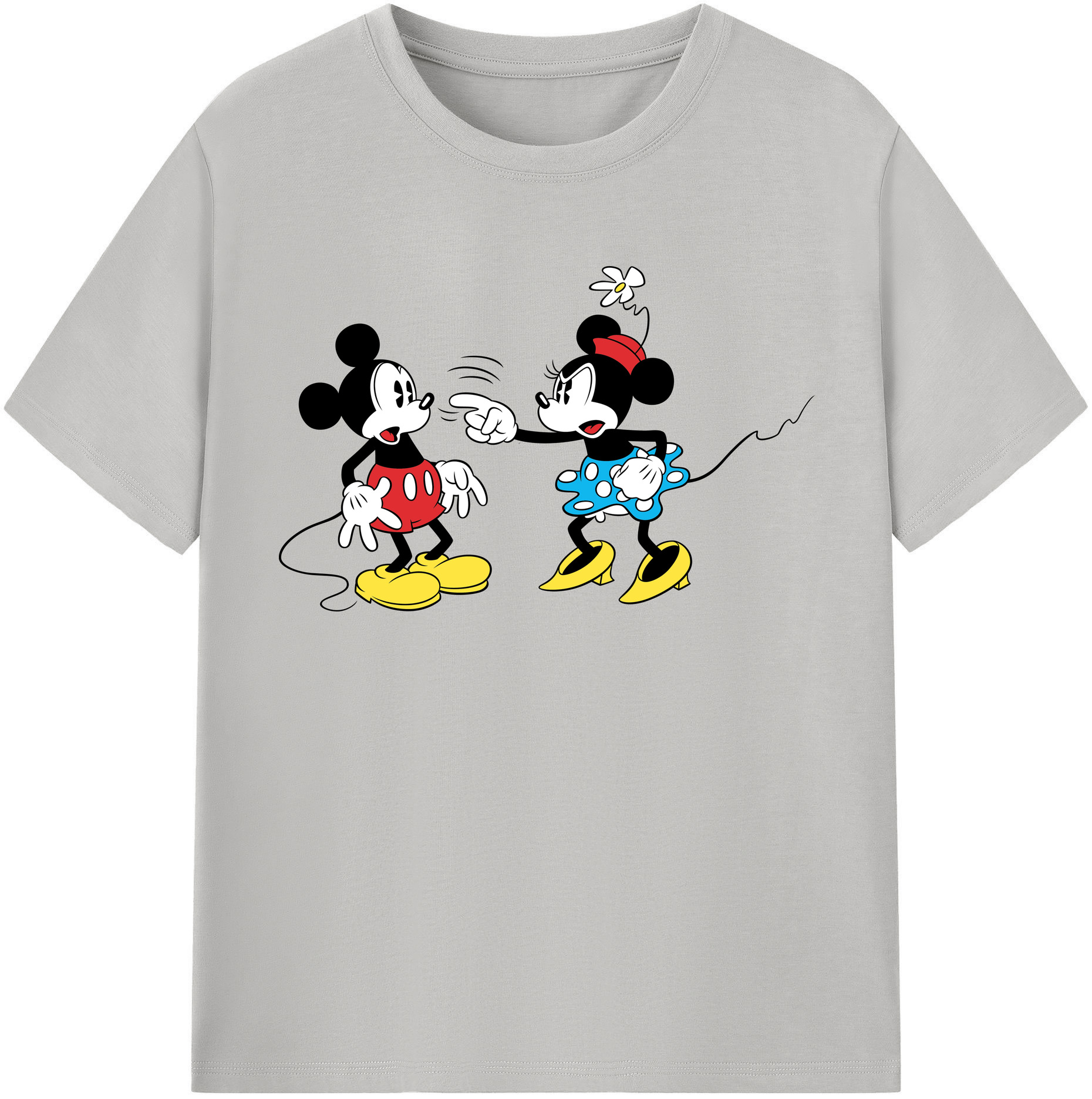 （画像用） ミッキーマウス Mickey Mouse レディースカジュアルプリントTシャツ（綿100％）
