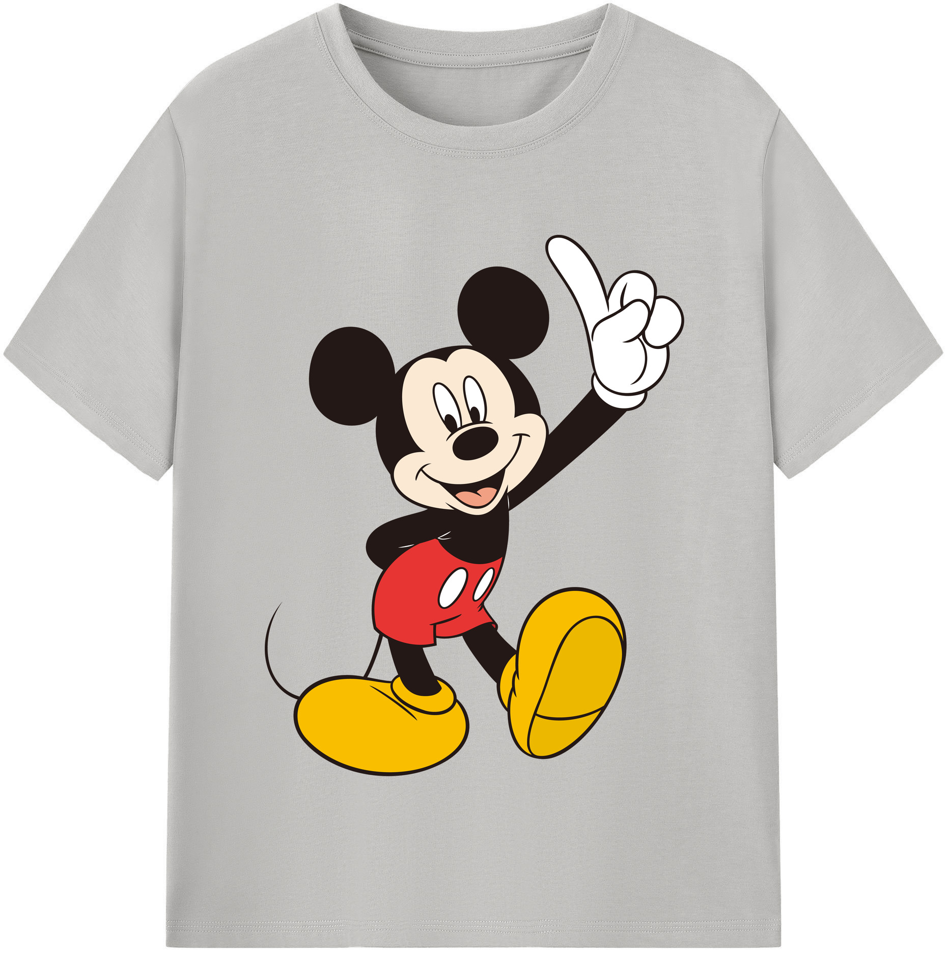 （画像用） ミッキーマウス Mickey Mouse レディースカジュアルプリントTシャツ（綿100％）