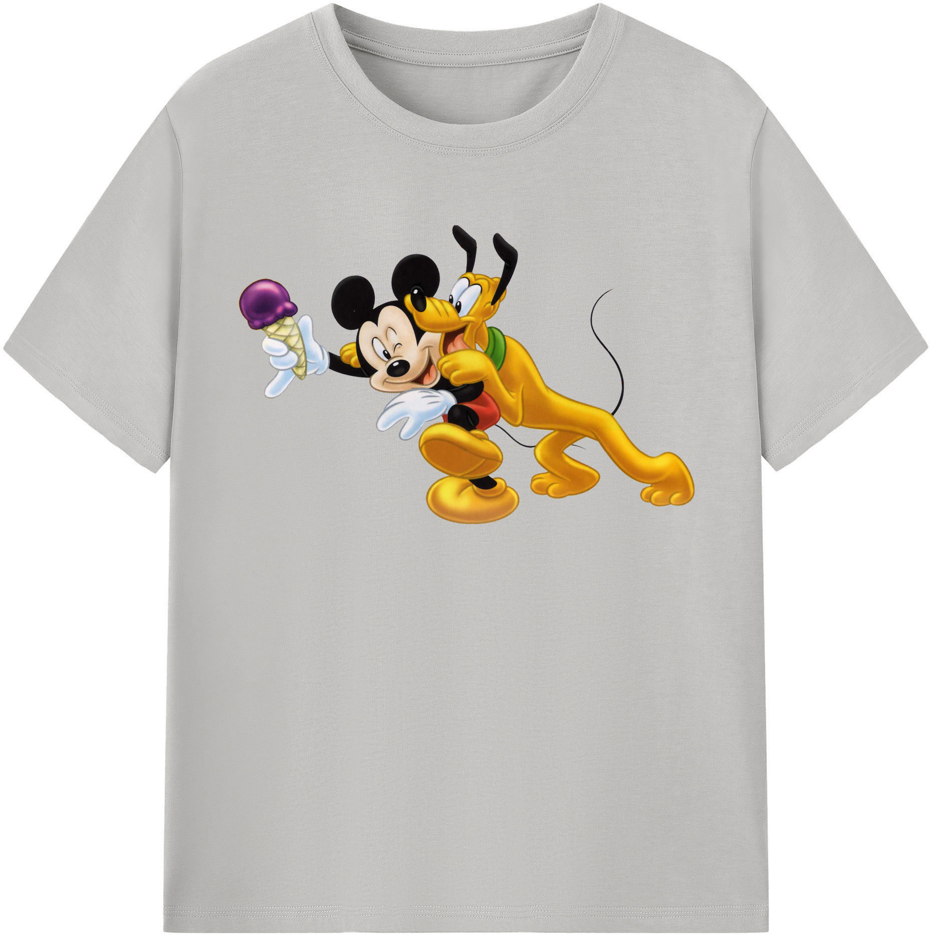 （画像用） ミッキーマウス Mickey Mouse レディースカジュアルプリントTシャツ（綿100％）
