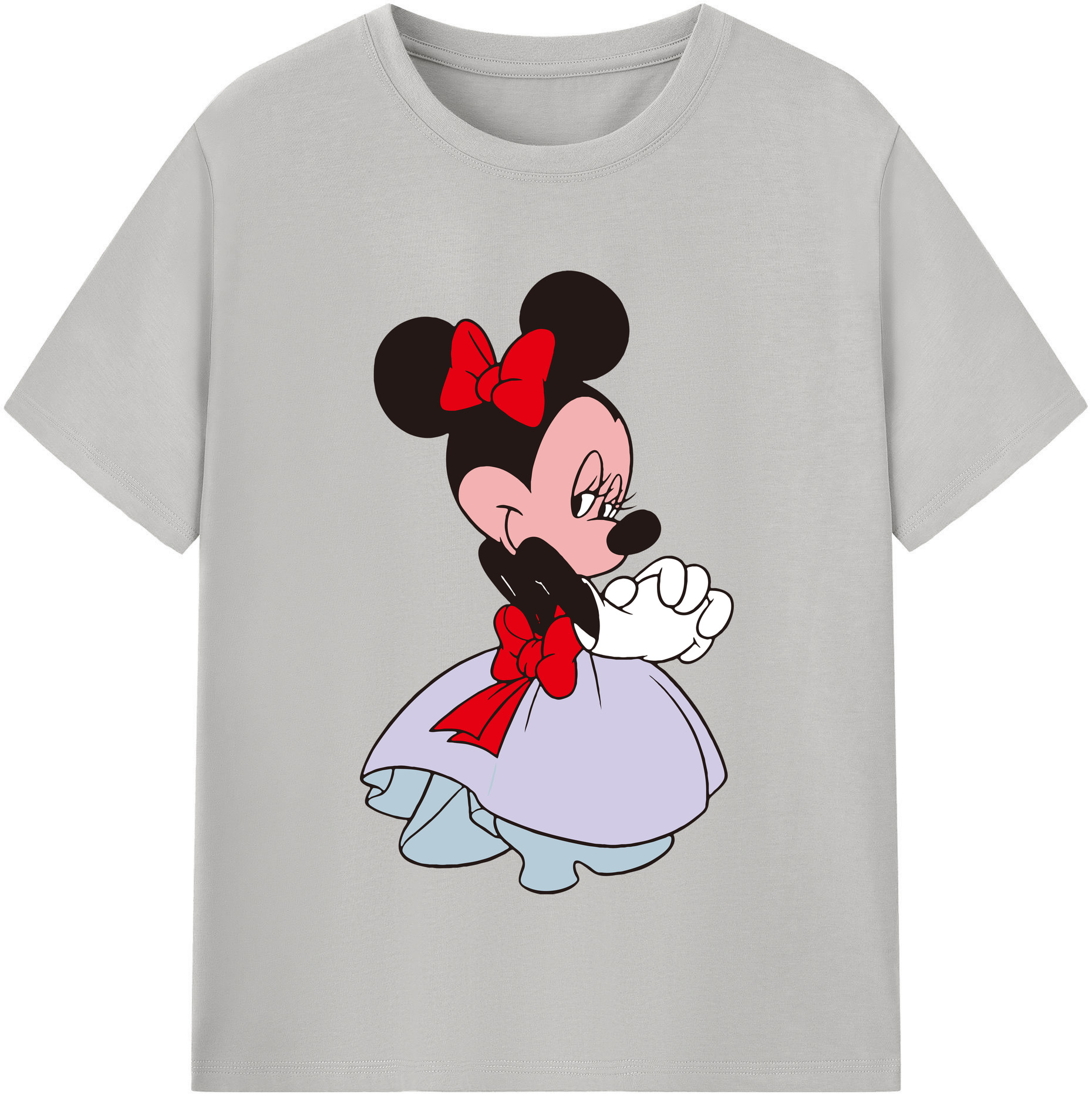 （画像用） ミッキーマウス Mickey Mouse レディースカジュアルプリントTシャツ（綿100％）
