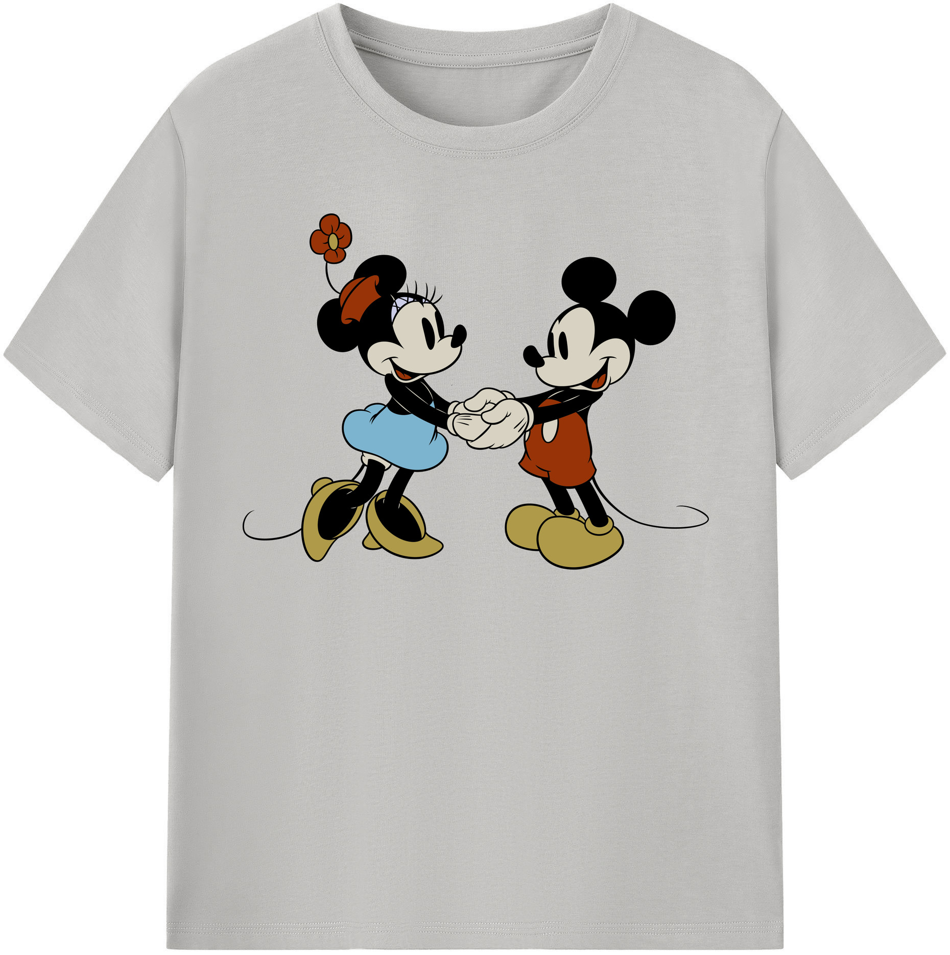 （画像用） ミッキーマウス Mickey Mouse レディースカジュアルプリントTシャツ（綿100％）