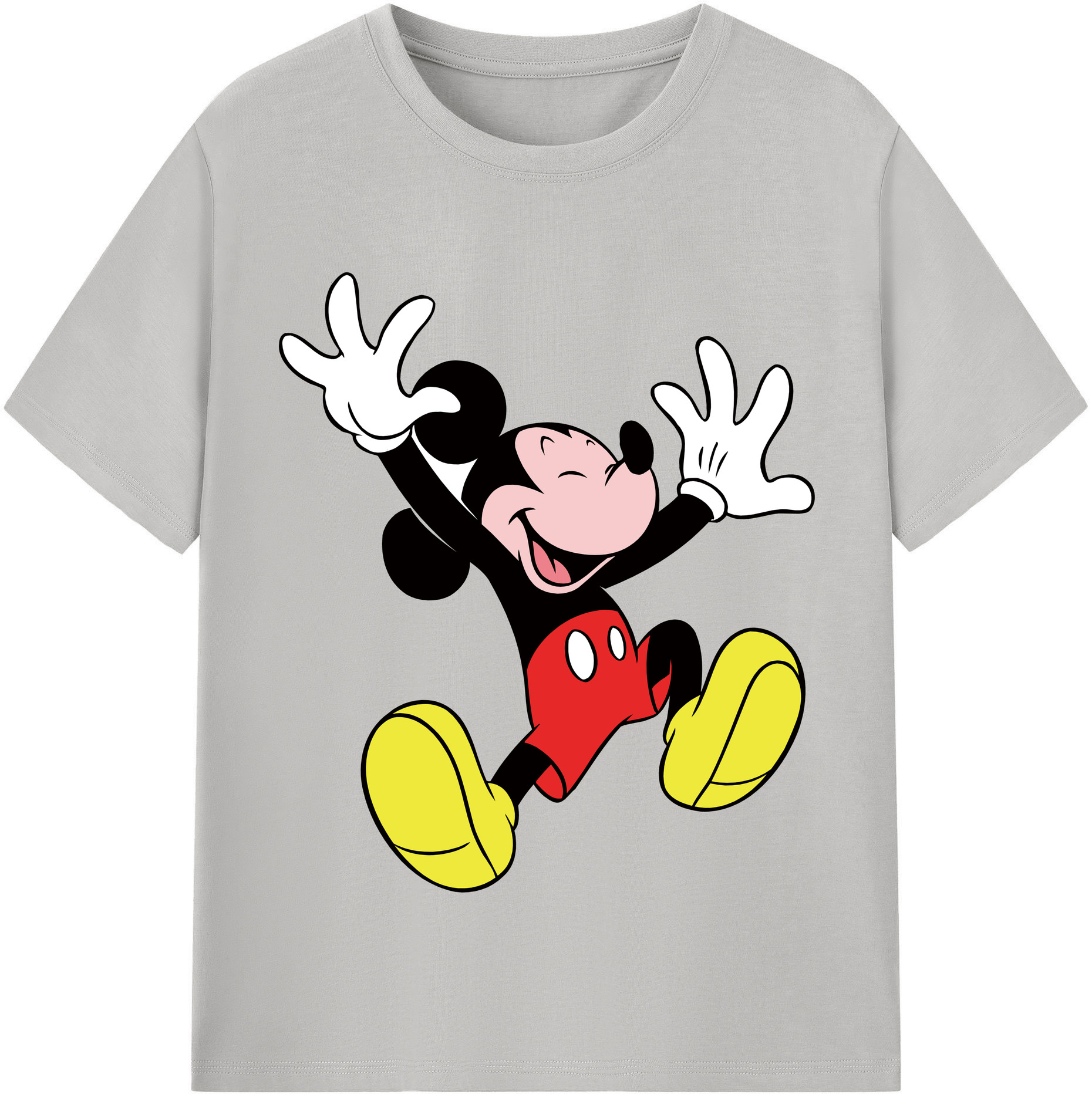 （画像用） ミッキーマウス Mickey Mouse レディースカジュアルプリントTシャツ（綿100％）