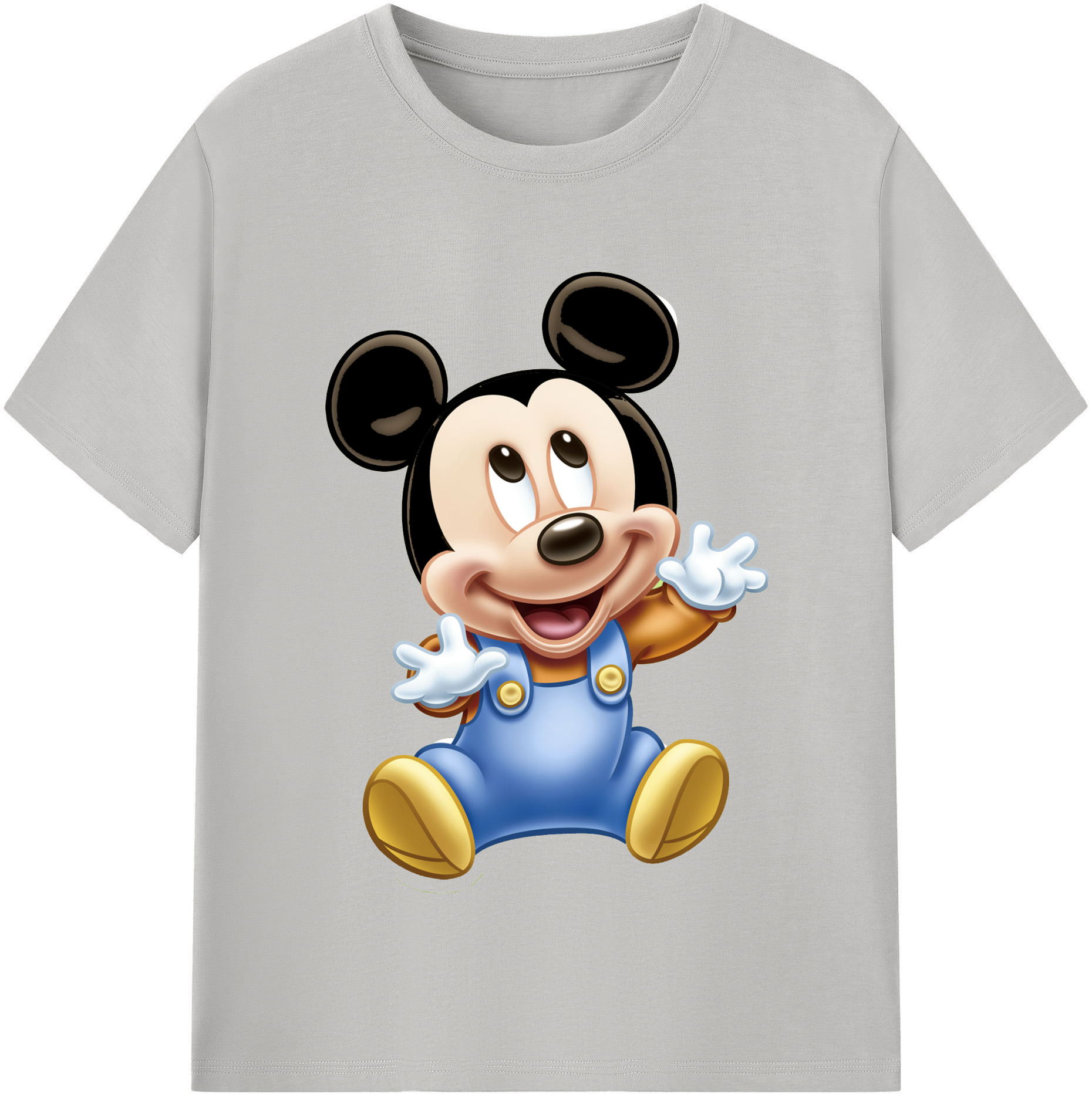 （画像用） ミッキーマウス Mickey Mouse レディースカジュアルプリントTシャツ（綿100％）