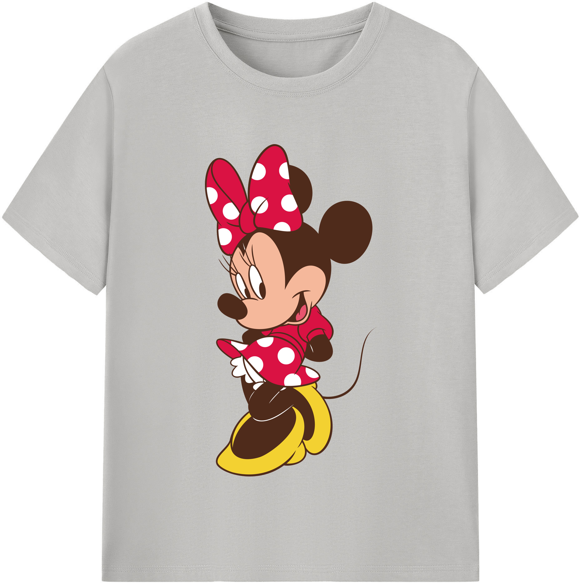 （画像用） ミッキーマウス Mickey Mouse レディースカジュアルプリントTシャツ（綿100％）