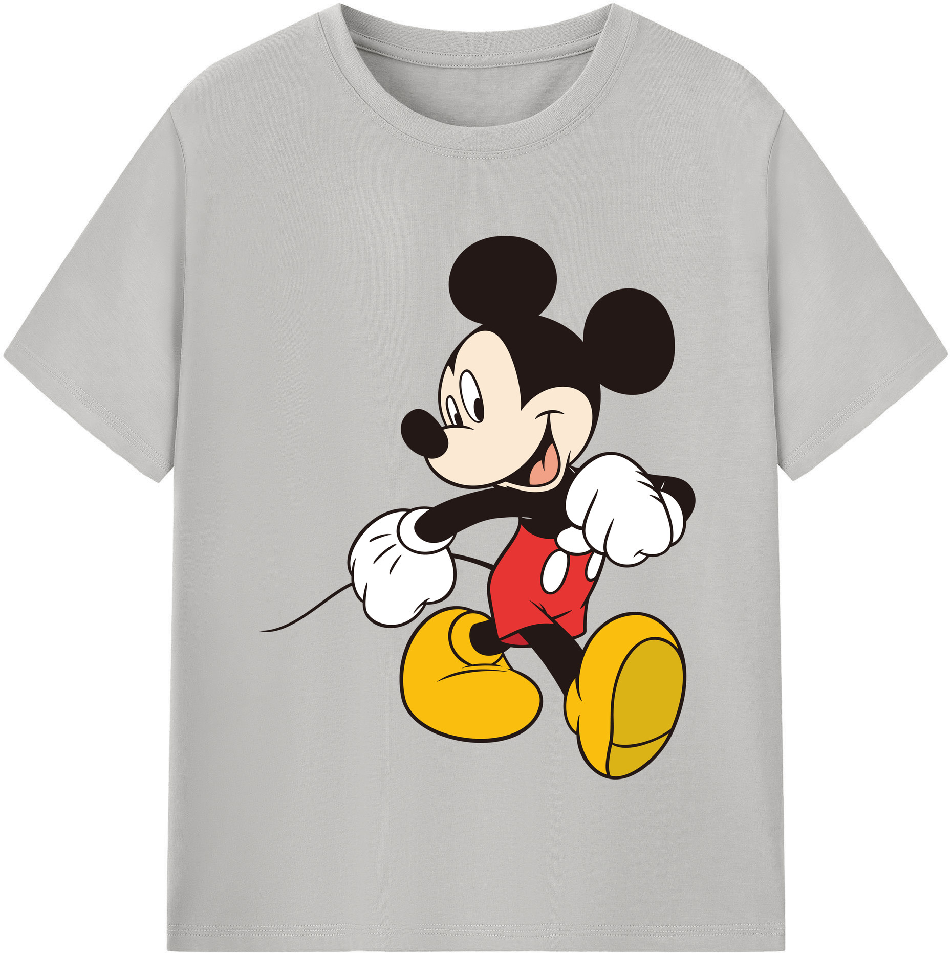 （画像用） ミッキーマウス Mickey Mouse レディースカジュアルプリントTシャツ（綿100％）
