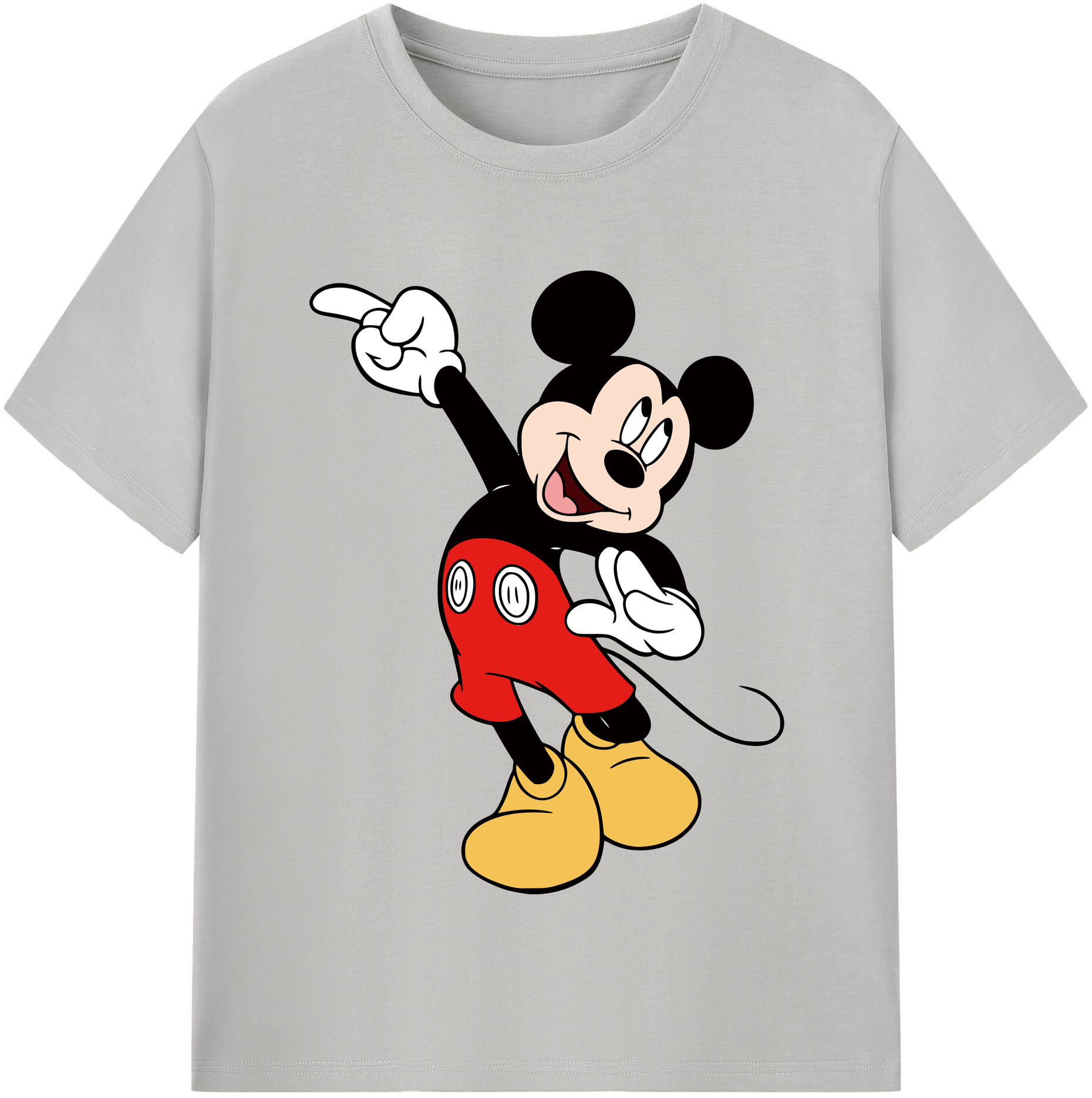 （画像用） ミッキーマウス Mickey Mouse レディースカジュアルプリントTシャツ（綿100％）