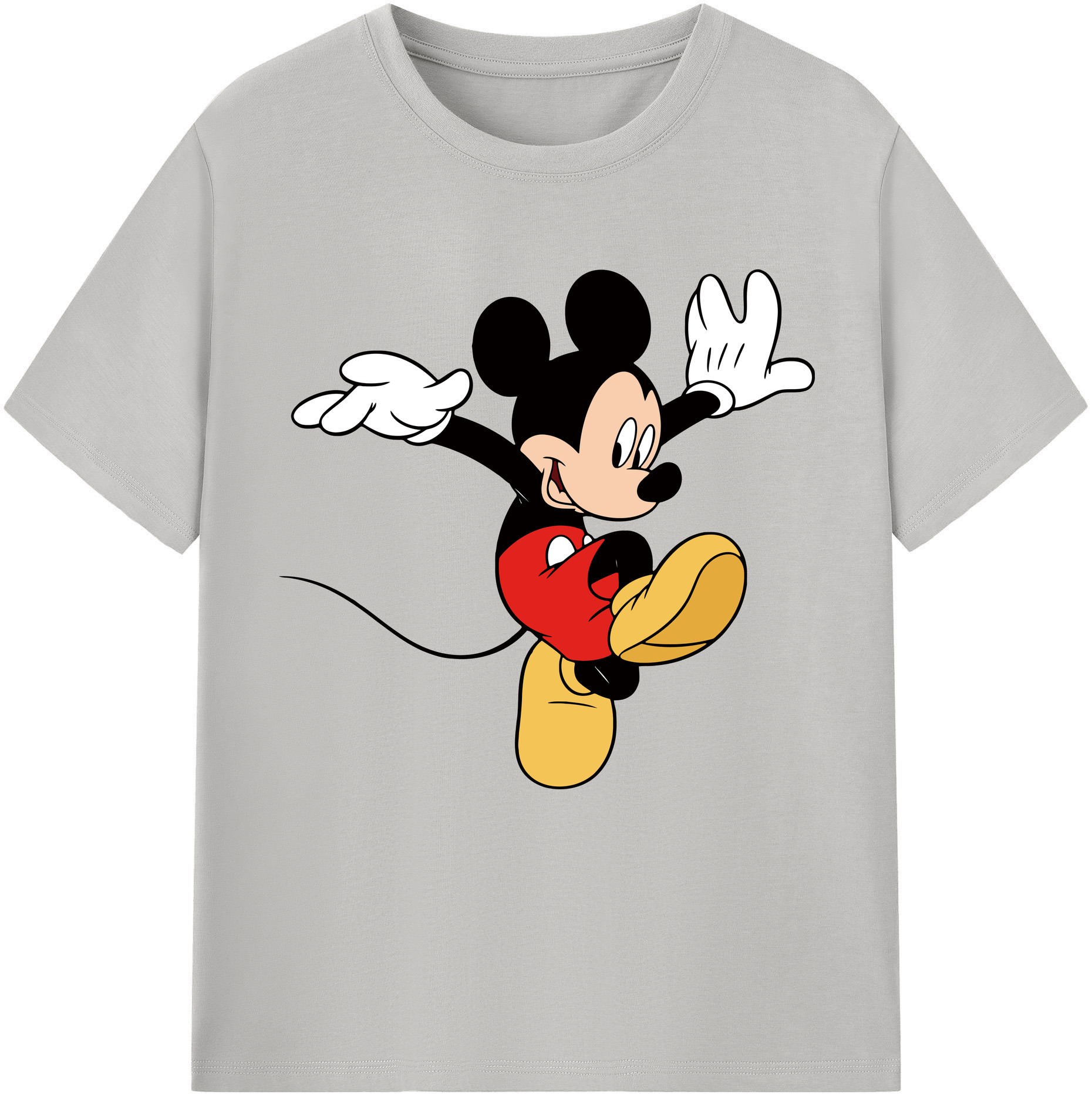 （画像用） ミッキーマウス Mickey Mouse レディースカジュアルプリントTシャツ（綿100％）