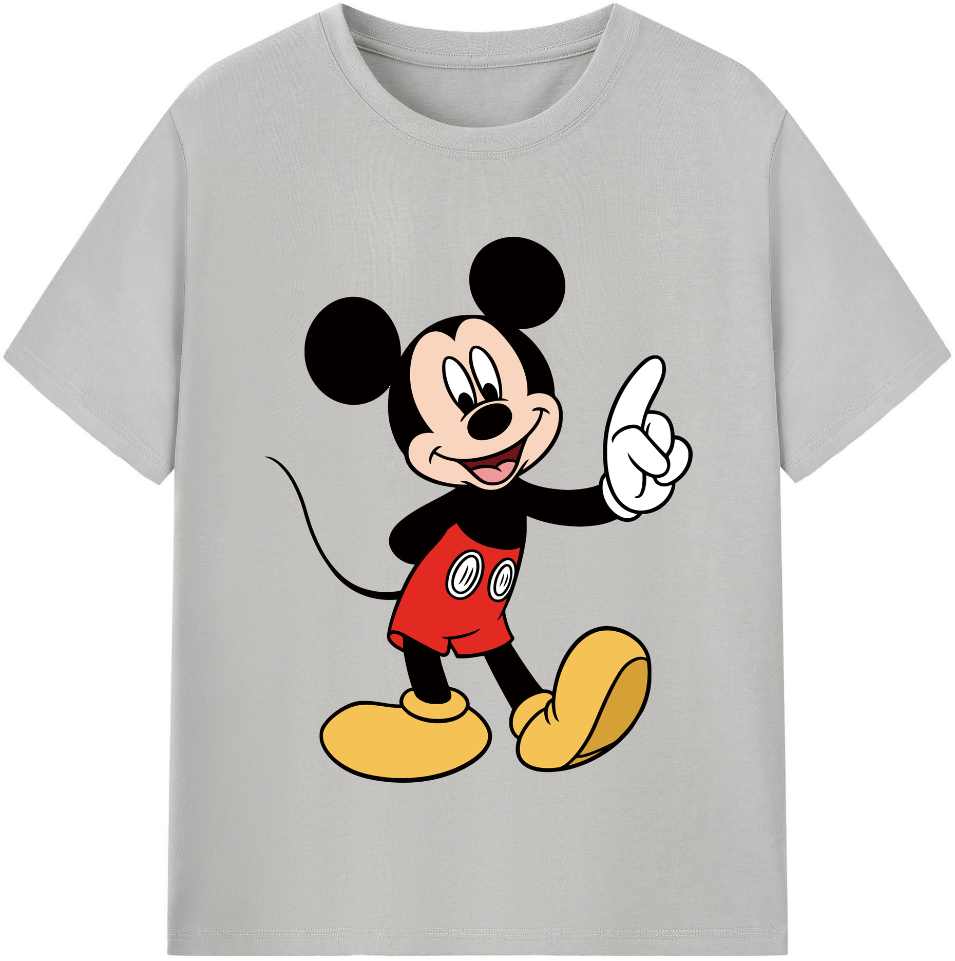 （画像用） ミッキーマウス Mickey Mouse レディースカジュアルプリントTシャツ（綿100％）