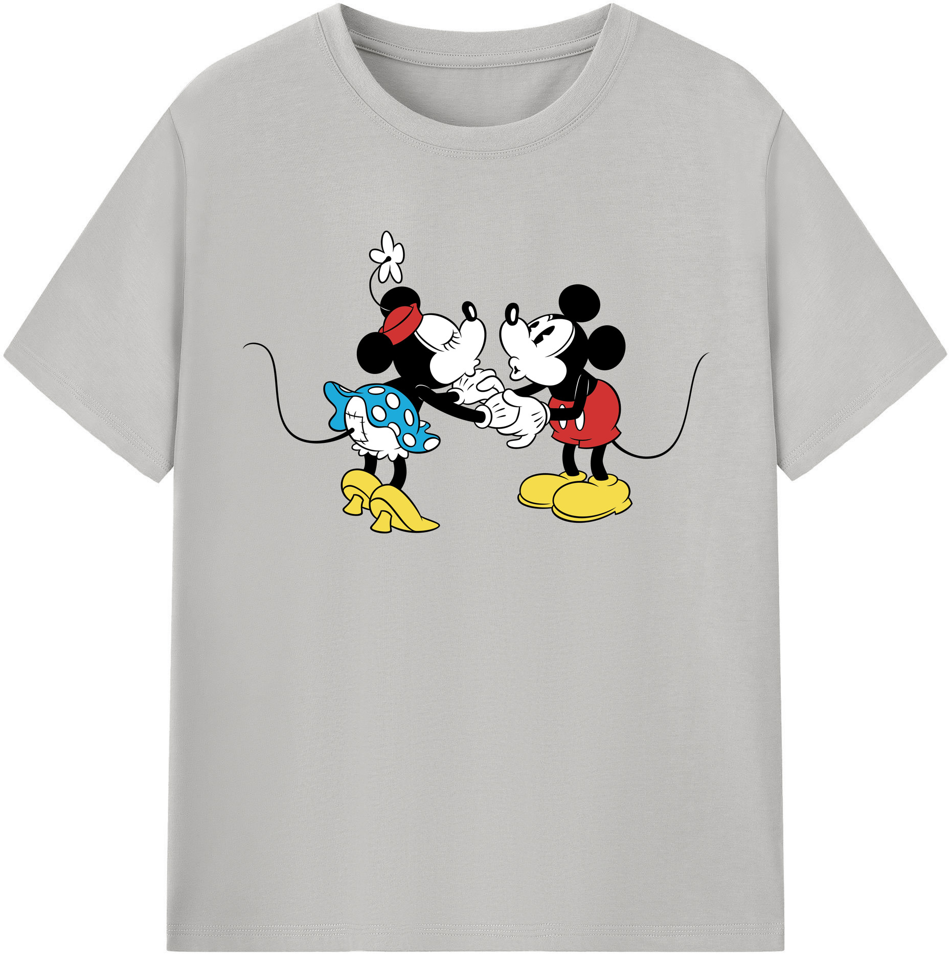 （画像用） ミッキーマウス Mickey Mouse レディースカジュアルプリントTシャツ（綿100％）