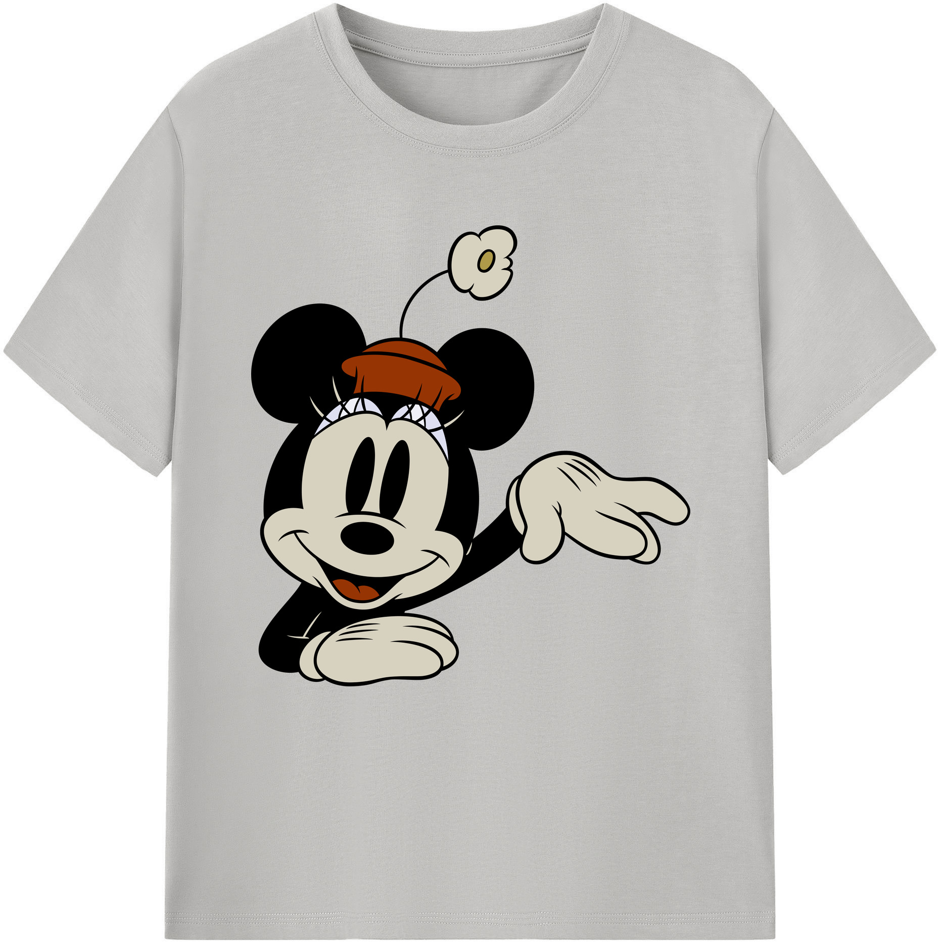 （画像用） ミッキーマウス Mickey Mouse レディースカジュアルプリントTシャツ（綿100％）