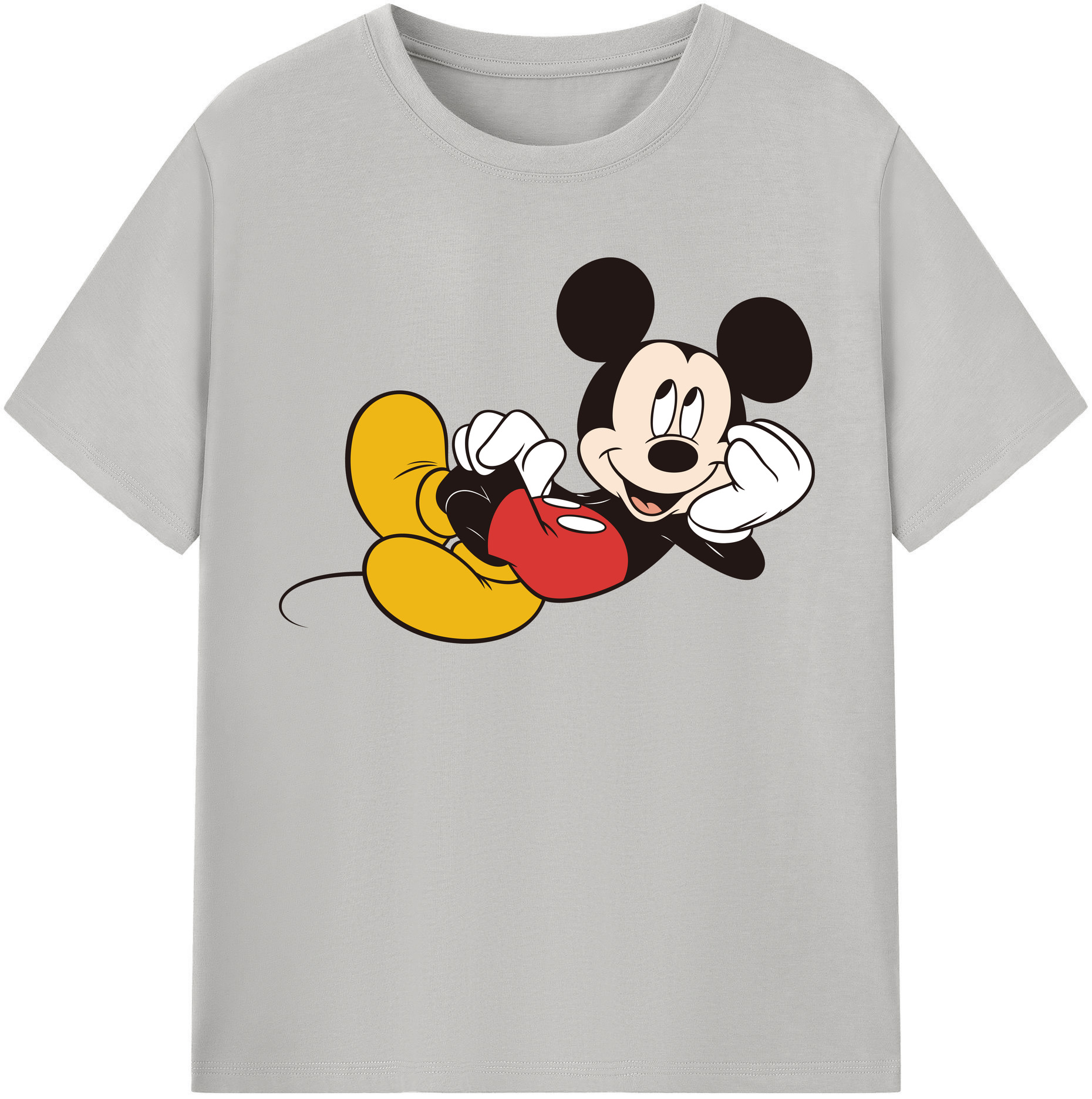（画像用） ミッキーマウス Mickey Mouse レディースカジュアルプリントTシャツ（綿100％）