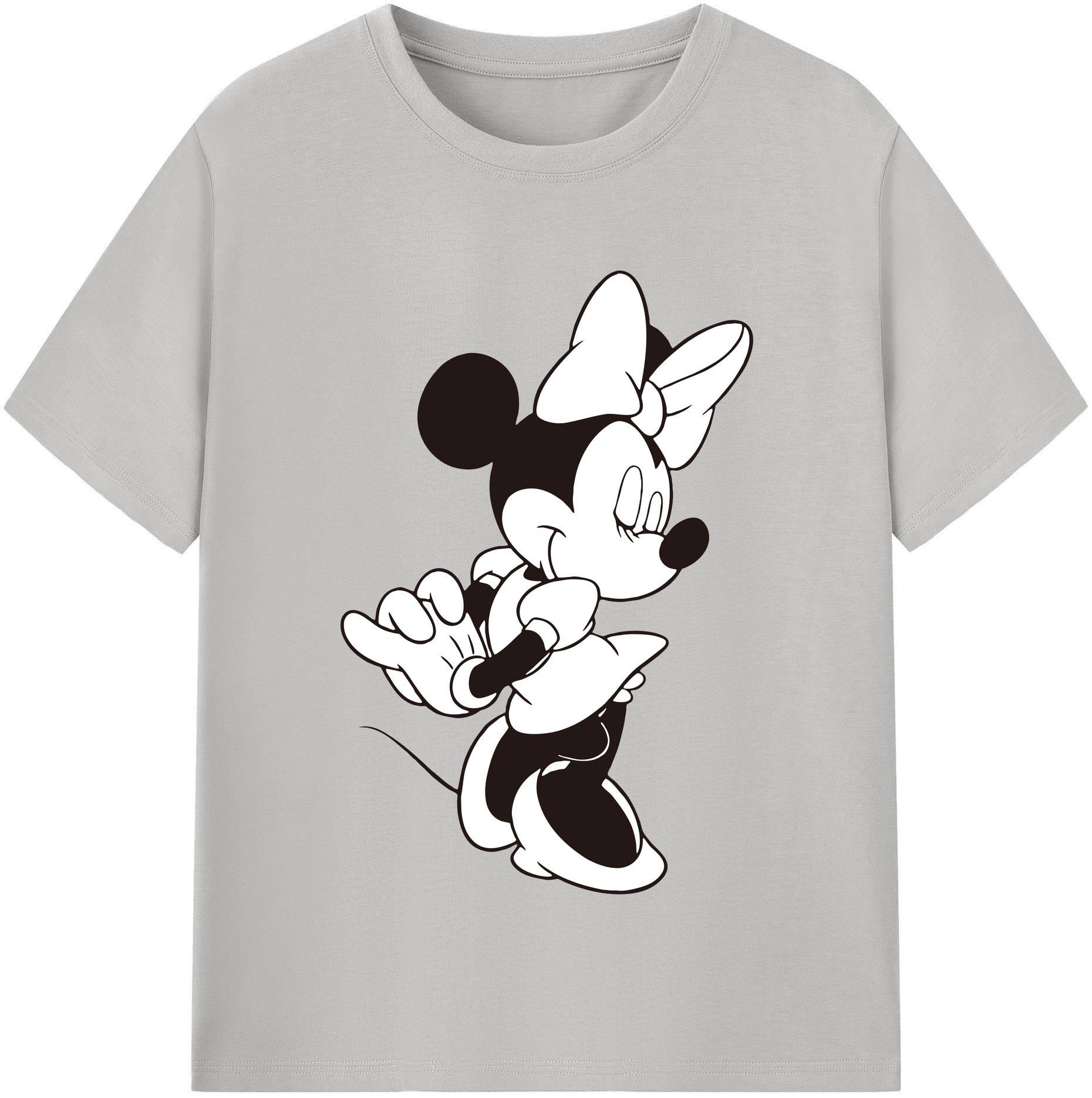 （画像用） ミッキーマウス Mickey Mouse レディースカジュアルプリントTシャツ（綿100％）
