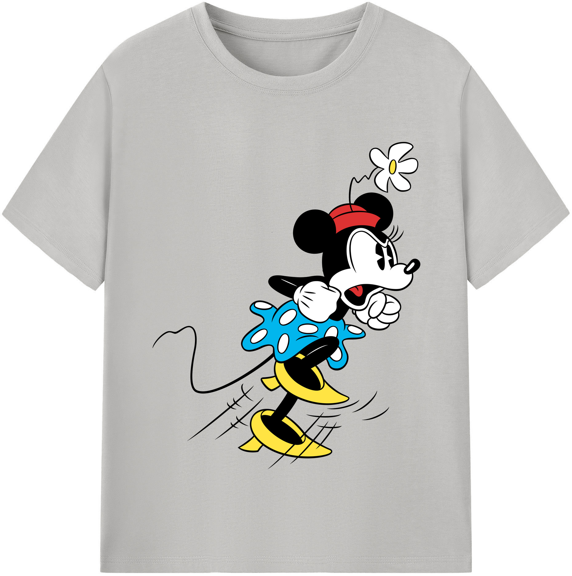 （画像用） ミッキーマウス Mickey Mouse レディースカジュアルプリントTシャツ（綿100％）