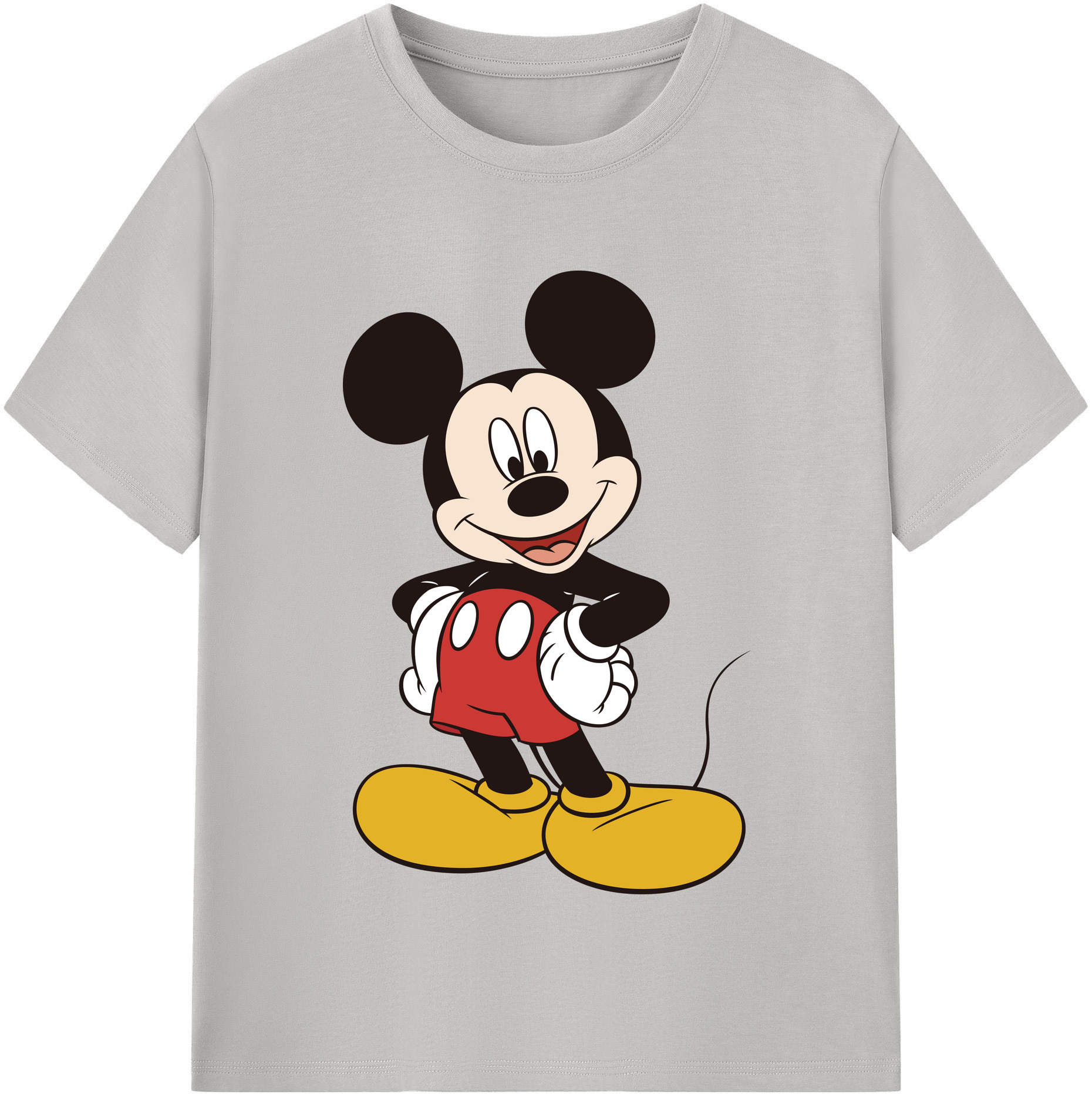（画像用） ミッキーマウス Mickey Mouse レディースカジュアルプリントTシャツ（綿100％）