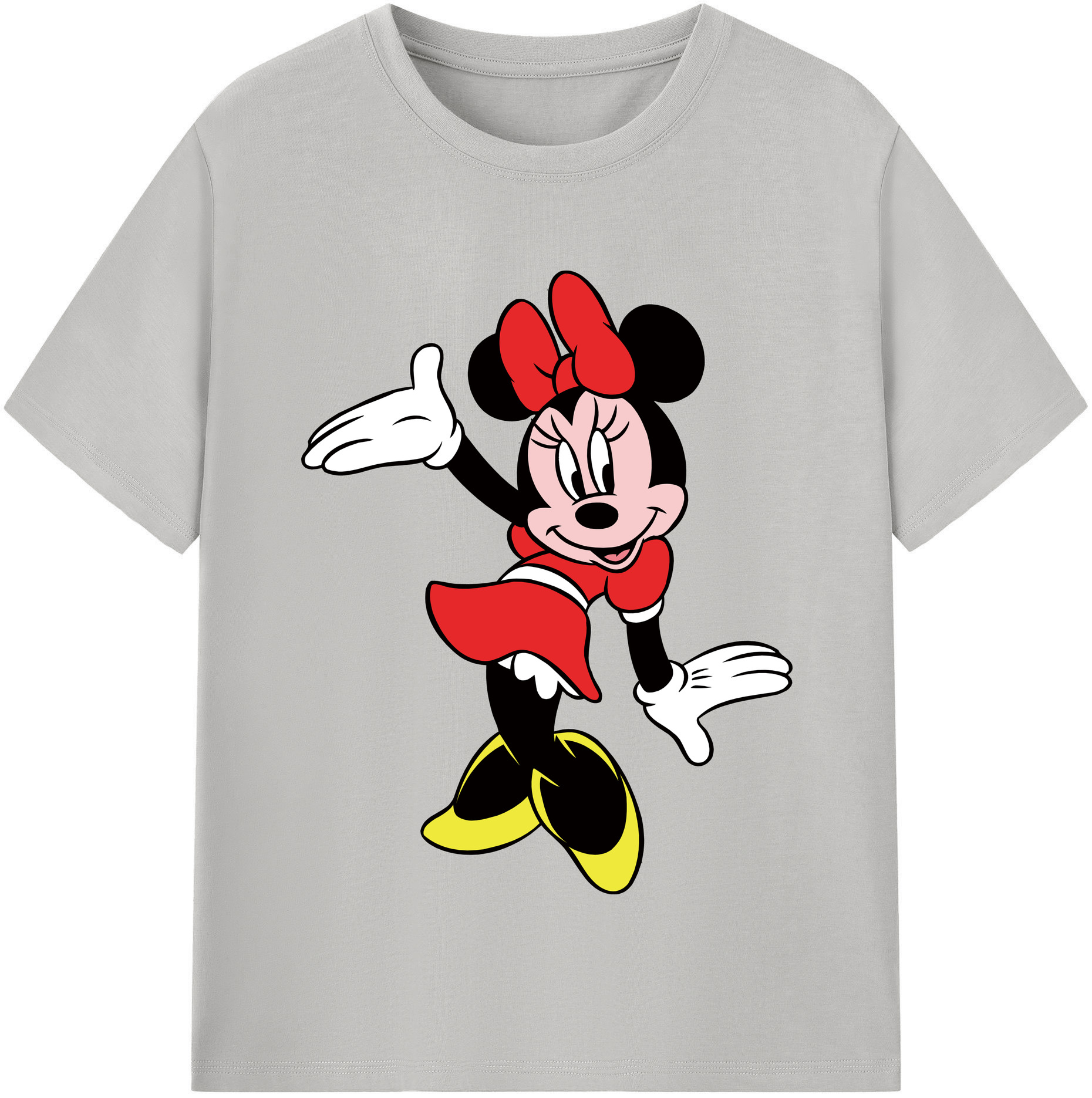 （画像用） ミッキーマウス Mickey Mouse レディースカジュアルプリントTシャツ（綿100％）
