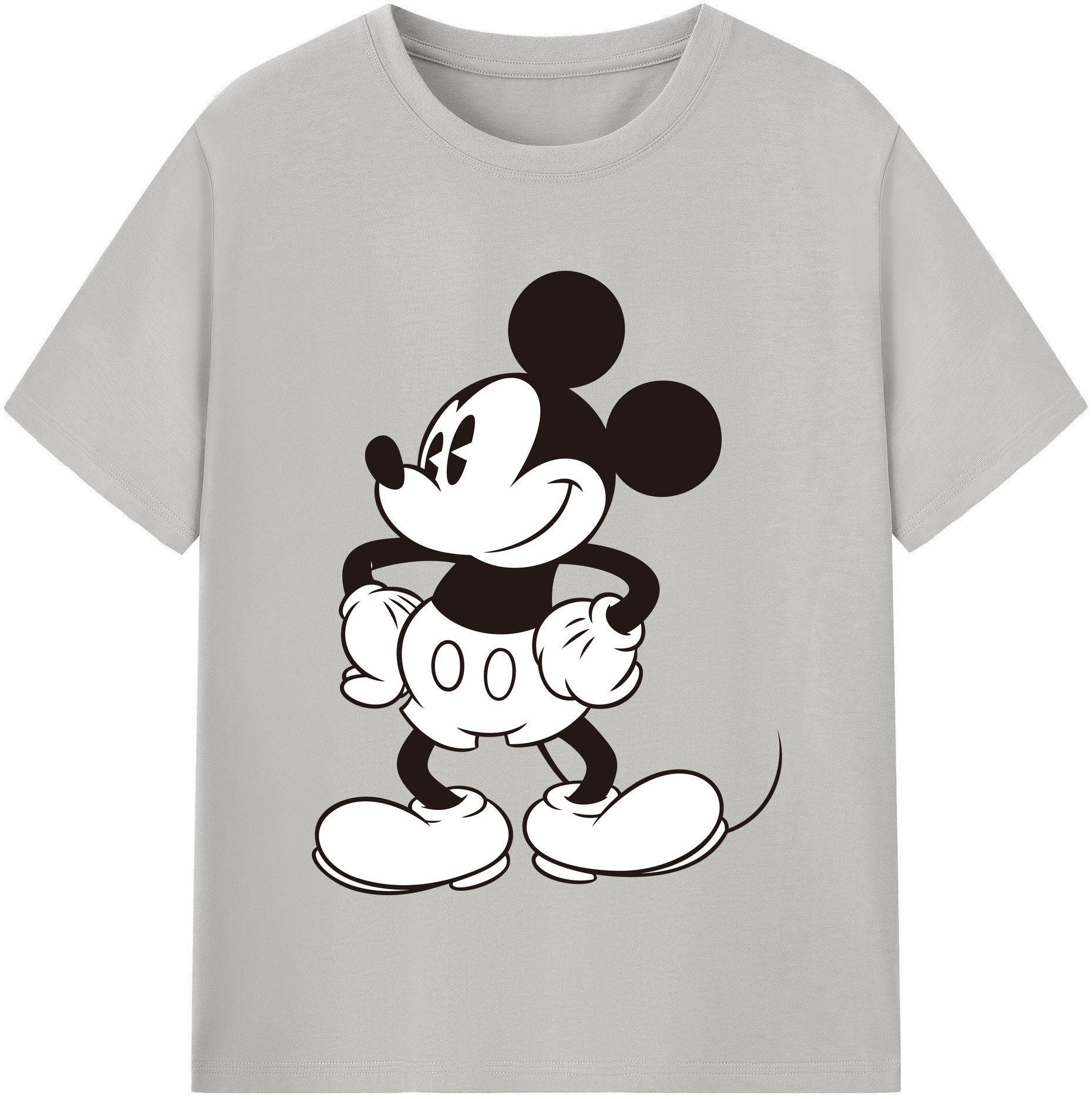 （画像用） ミッキーマウス Mickey Mouse レディースカジュアルプリントTシャツ（綿100％）