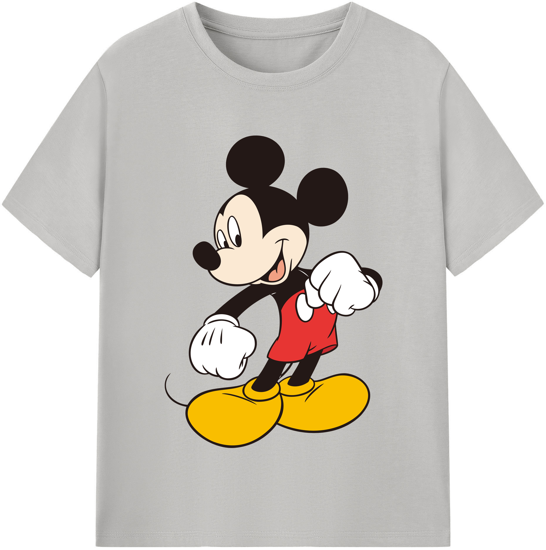（画像用） ミッキーマウス Mickey Mouse レディースカジュアルプリントTシャツ（綿100％）