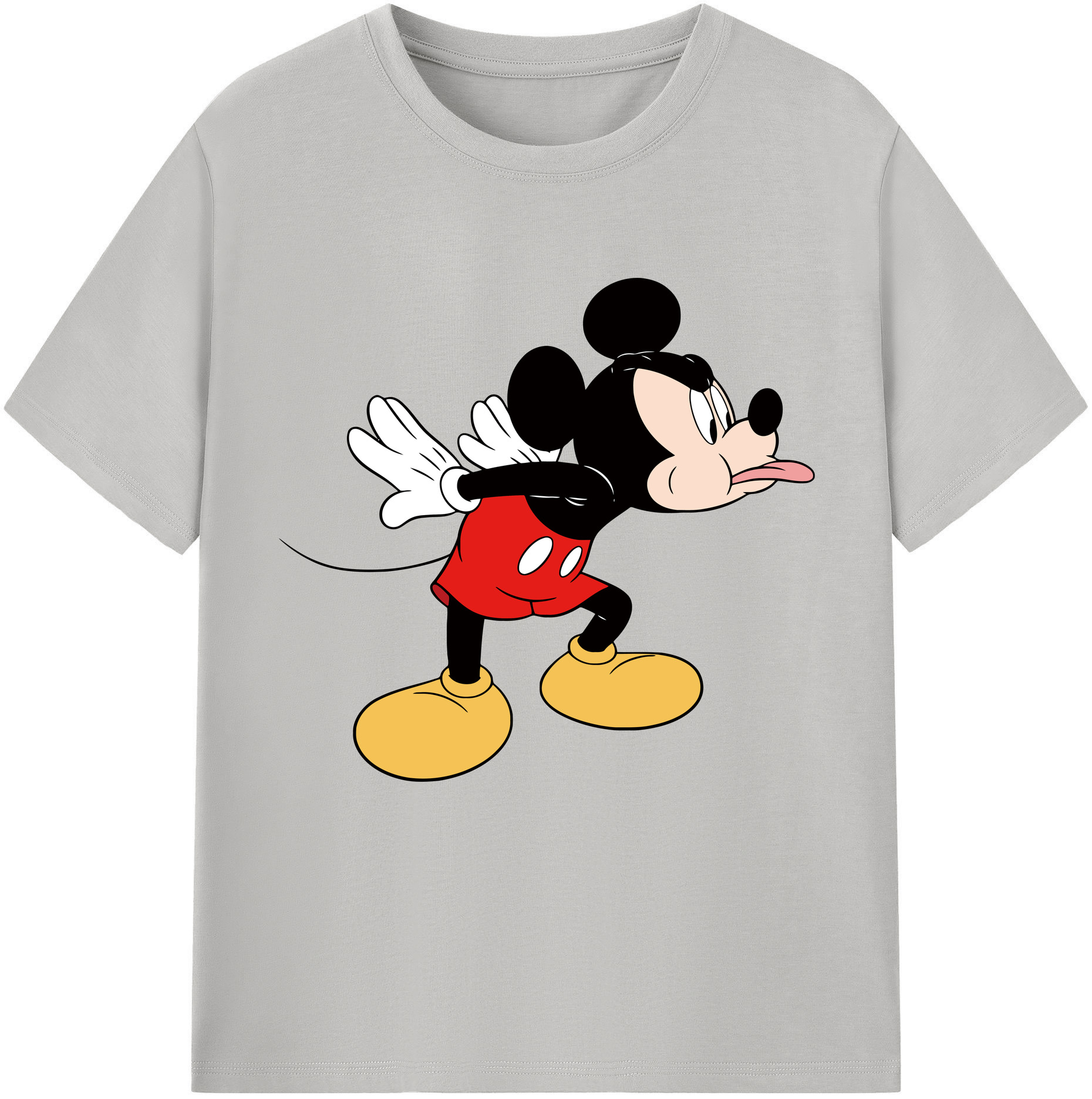 （画像用） ミッキーマウス Mickey Mouse レディースカジュアルプリントTシャツ（綿100％）