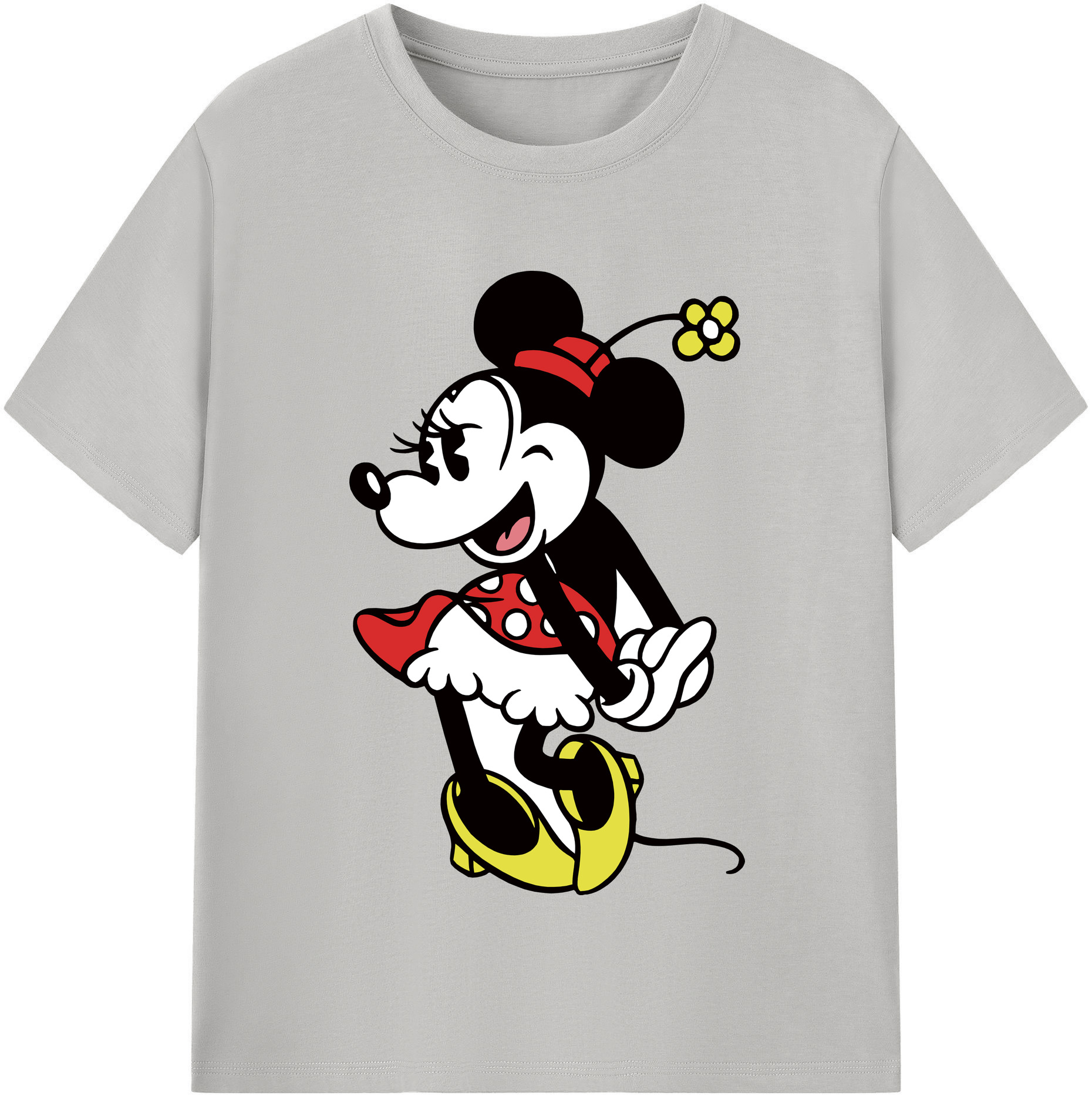 （画像用） ミッキーマウス Mickey Mouse レディースカジュアルプリントTシャツ（綿100％）