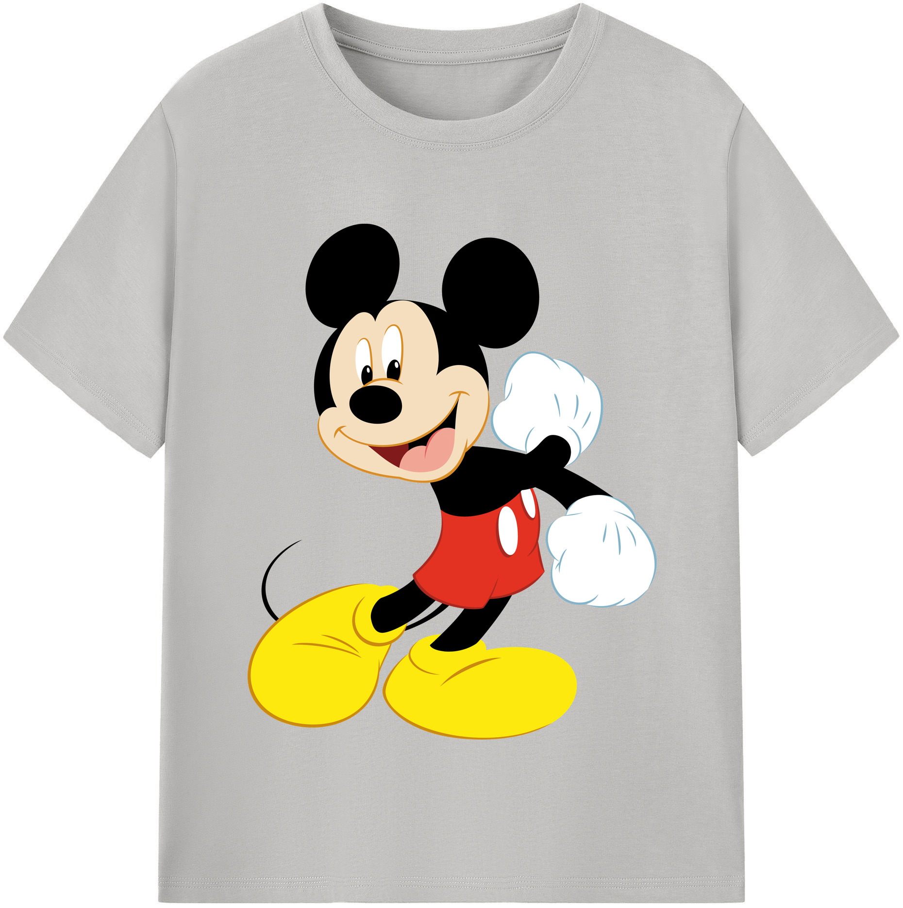 （画像用） ミッキーマウス Mickey Mouse レディースカジュアルプリントTシャツ（綿100％）