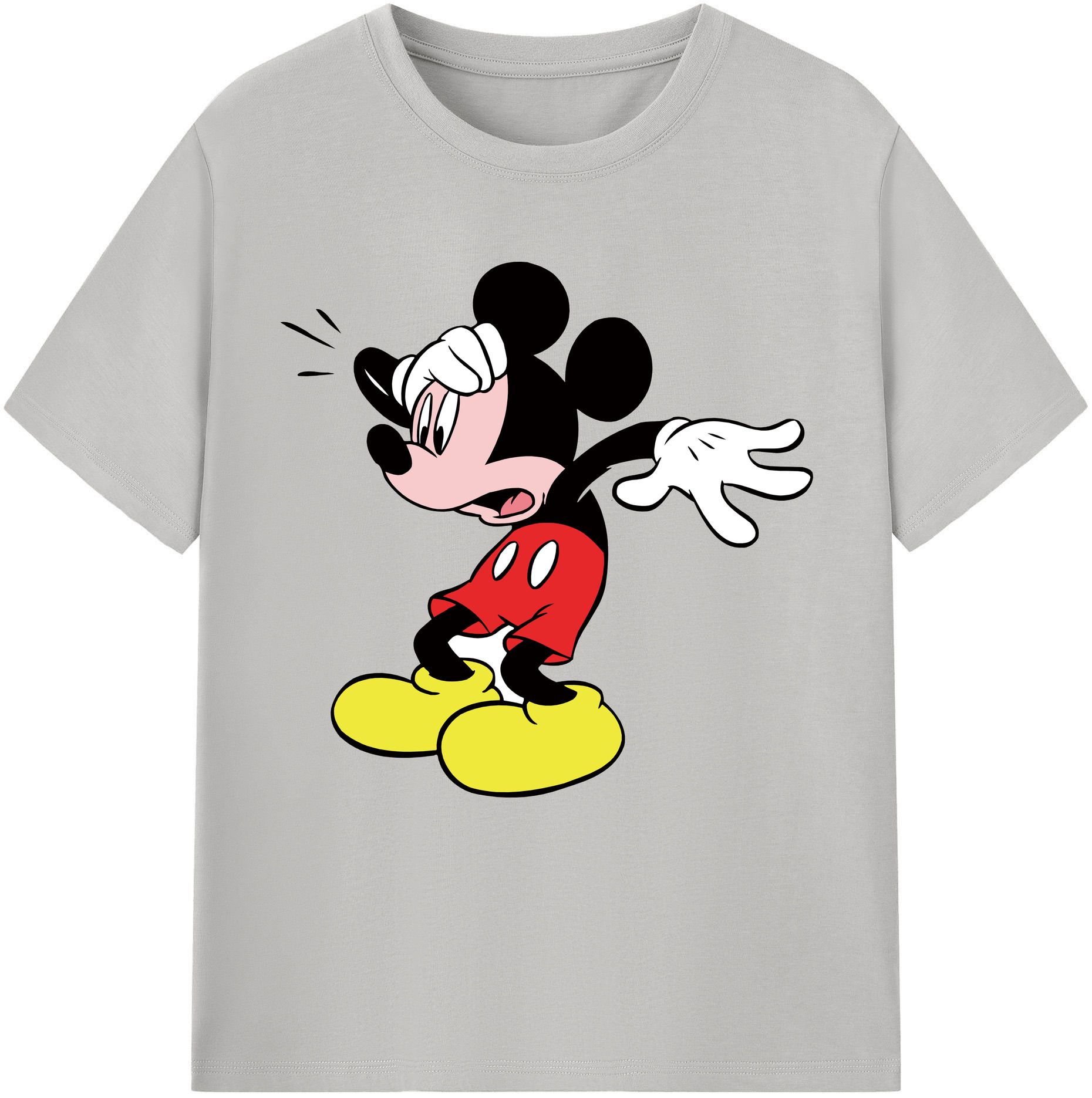 （画像用） ミッキーマウス Mickey Mouse レディースカジュアルプリントTシャツ（綿100％）