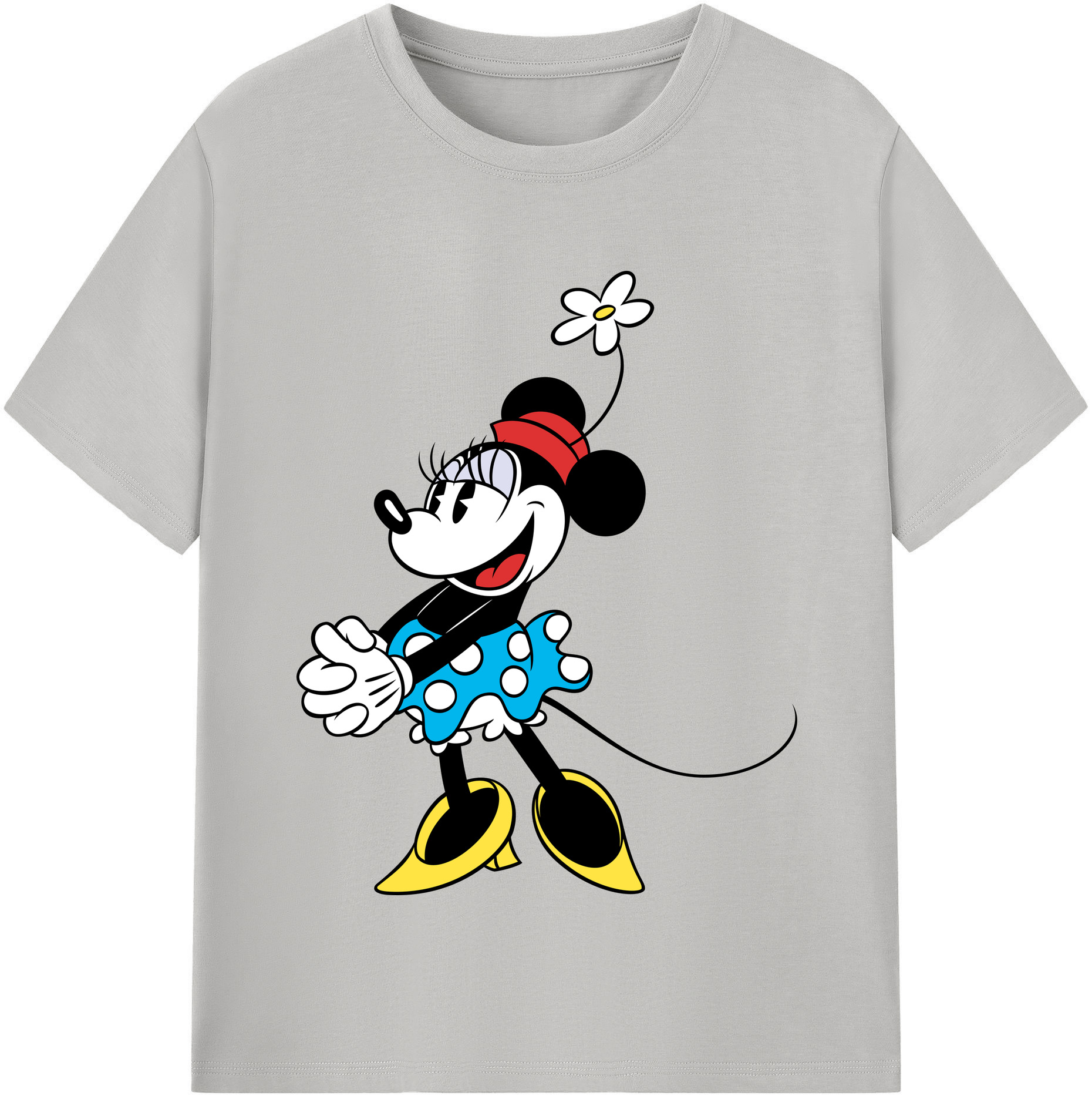（画像用） ミッキーマウス Mickey Mouse レディースカジュアルプリントTシャツ（綿100％）