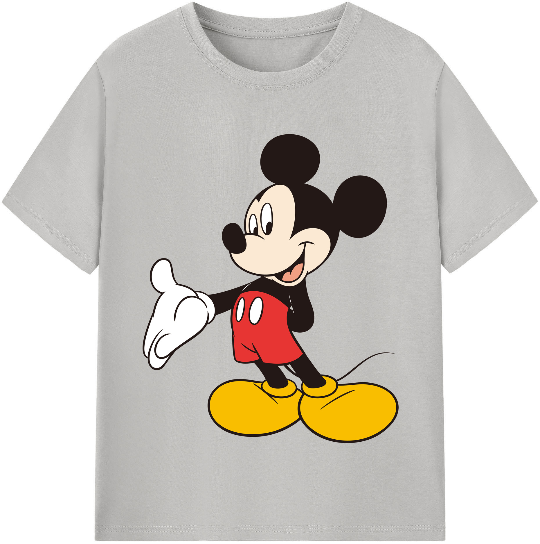 （画像用） ミッキーマウス Mickey Mouse レディースカジュアルプリントTシャツ（綿100％）