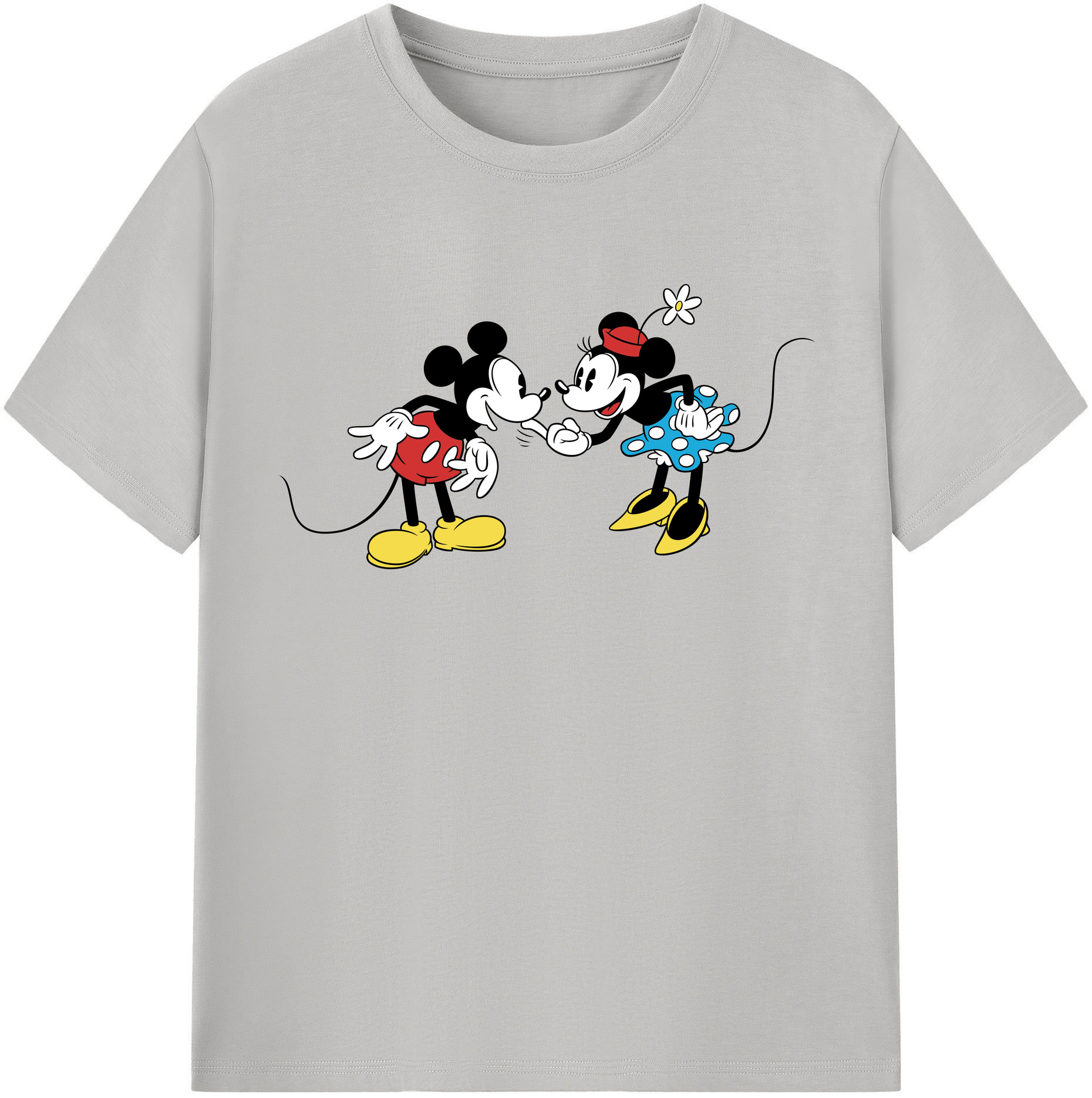 （画像用） ミッキーマウス Mickey Mouse レディースカジュアルプリントTシャツ（綿100％）