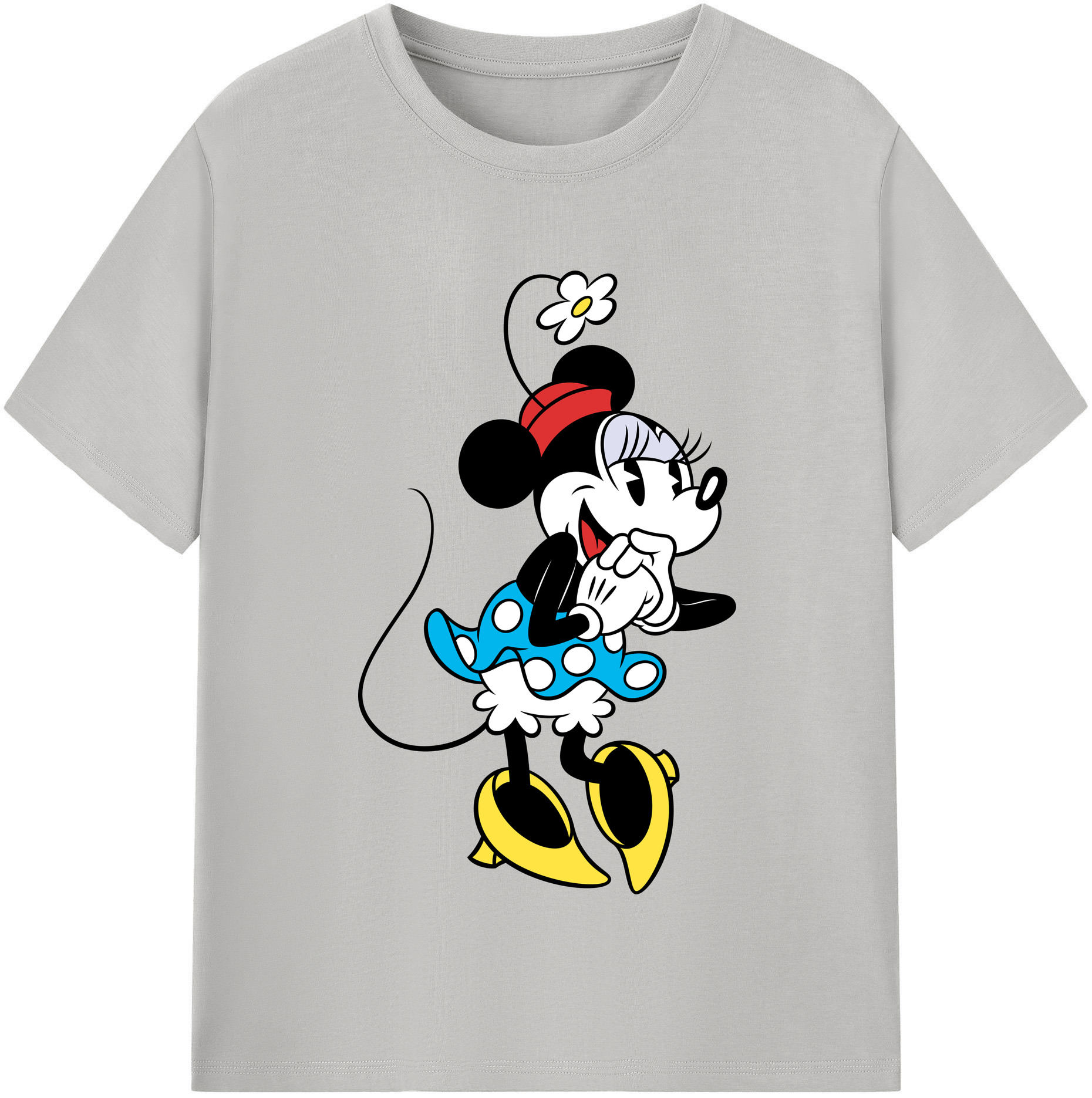 （画像用） ミッキーマウス Mickey Mouse レディースカジュアルプリントTシャツ（綿100％）