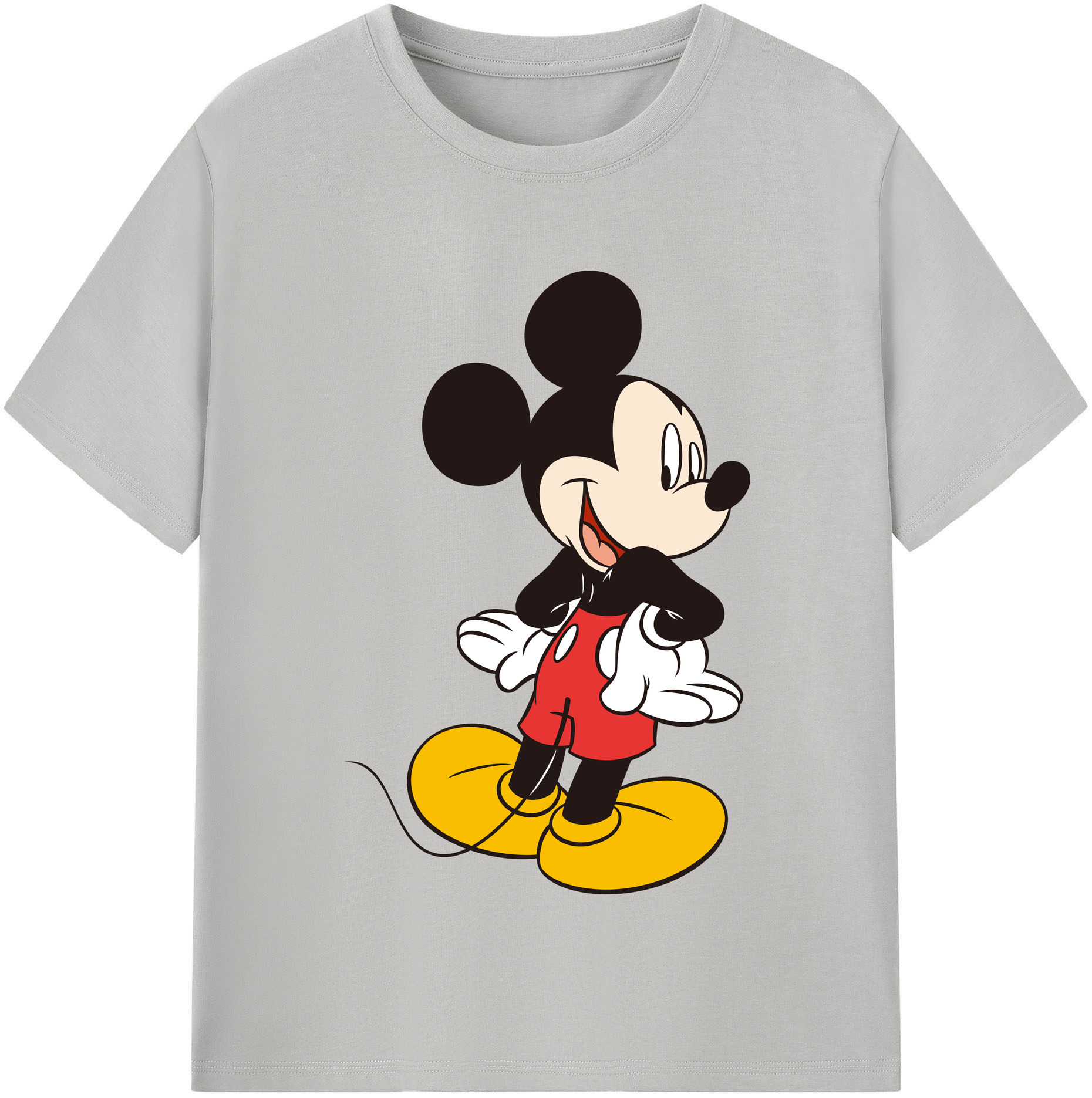 （画像用） ミッキーマウス Mickey Mouse レディースカジュアルプリントTシャツ（綿100％）