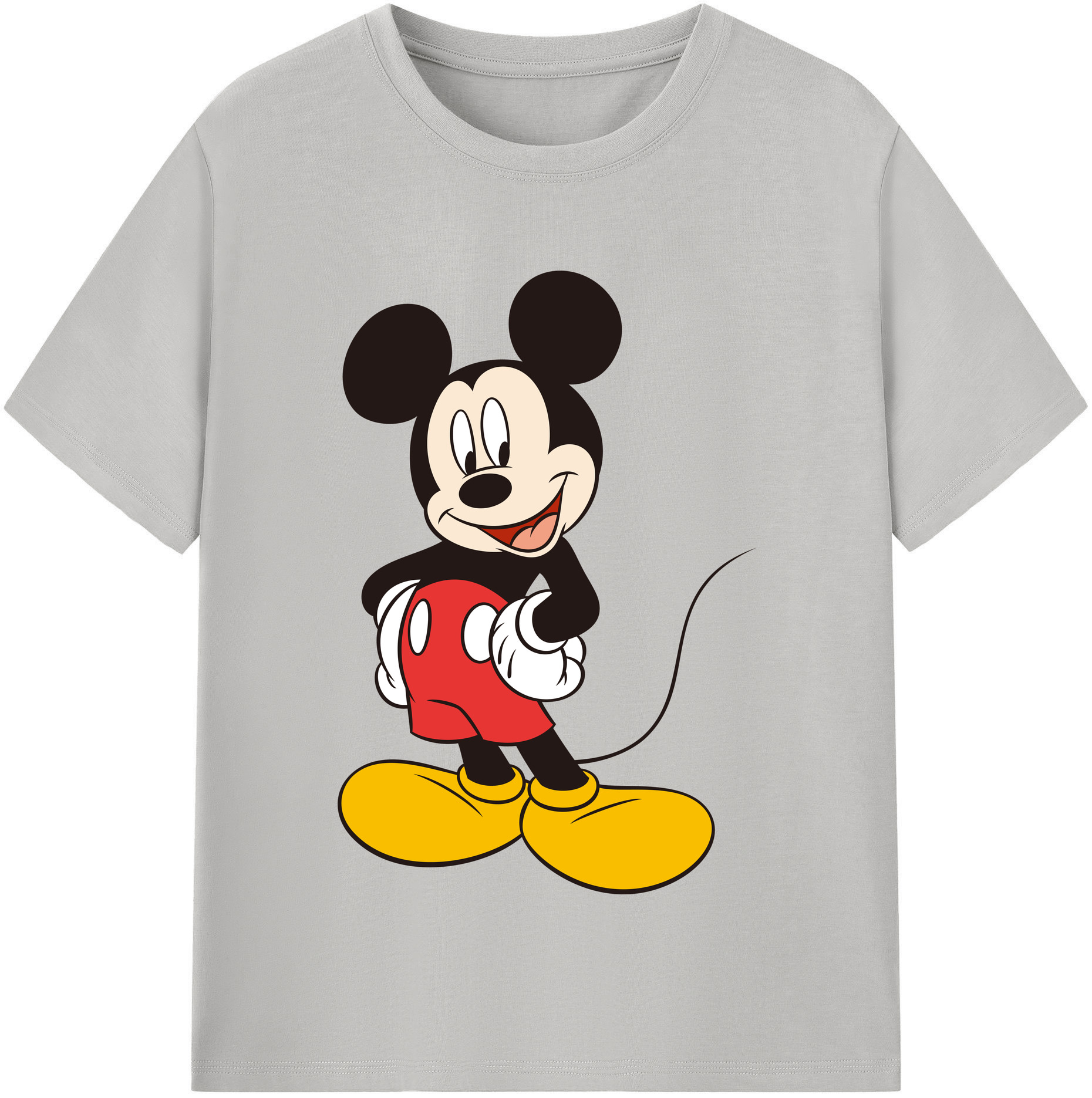 （画像用） ミッキーマウス Mickey Mouse レディースカジュアルプリントTシャツ（綿100％）