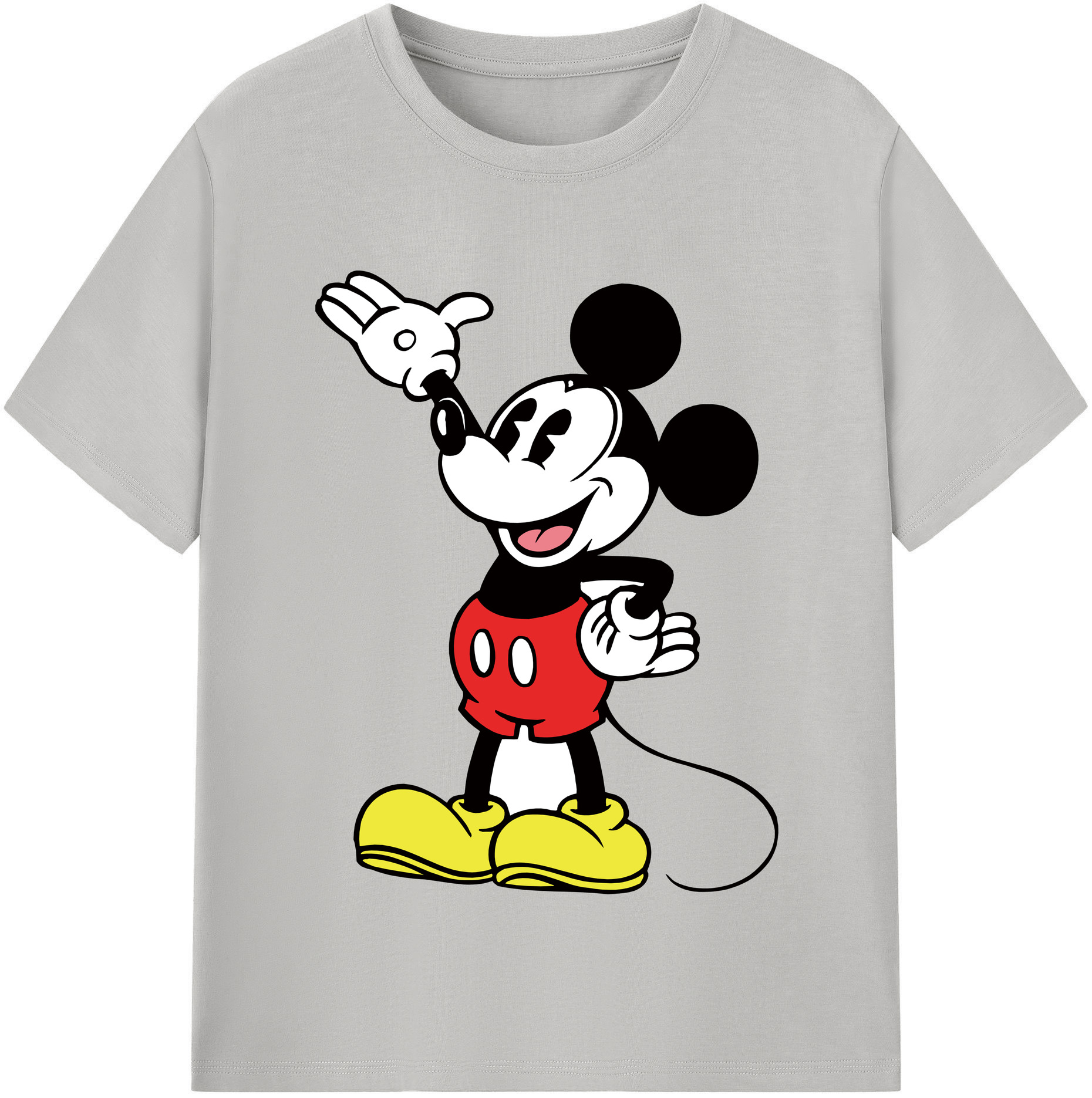 （画像用） ミッキーマウス Mickey Mouse レディースカジュアルプリントTシャツ（綿100％）