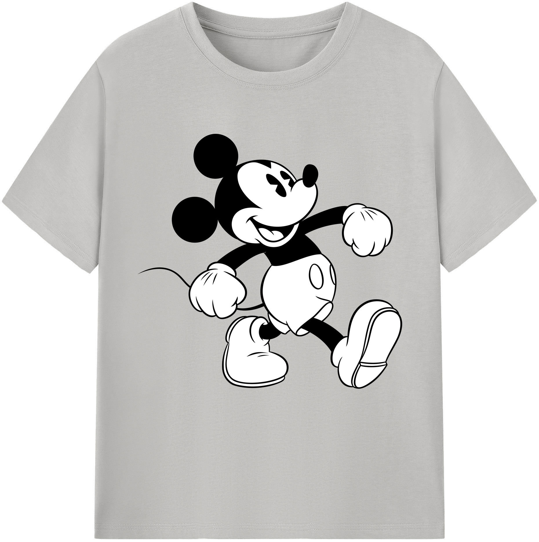 （画像用） ミッキーマウス Mickey Mouse レディースカジュアルプリントTシャツ（綿100％）