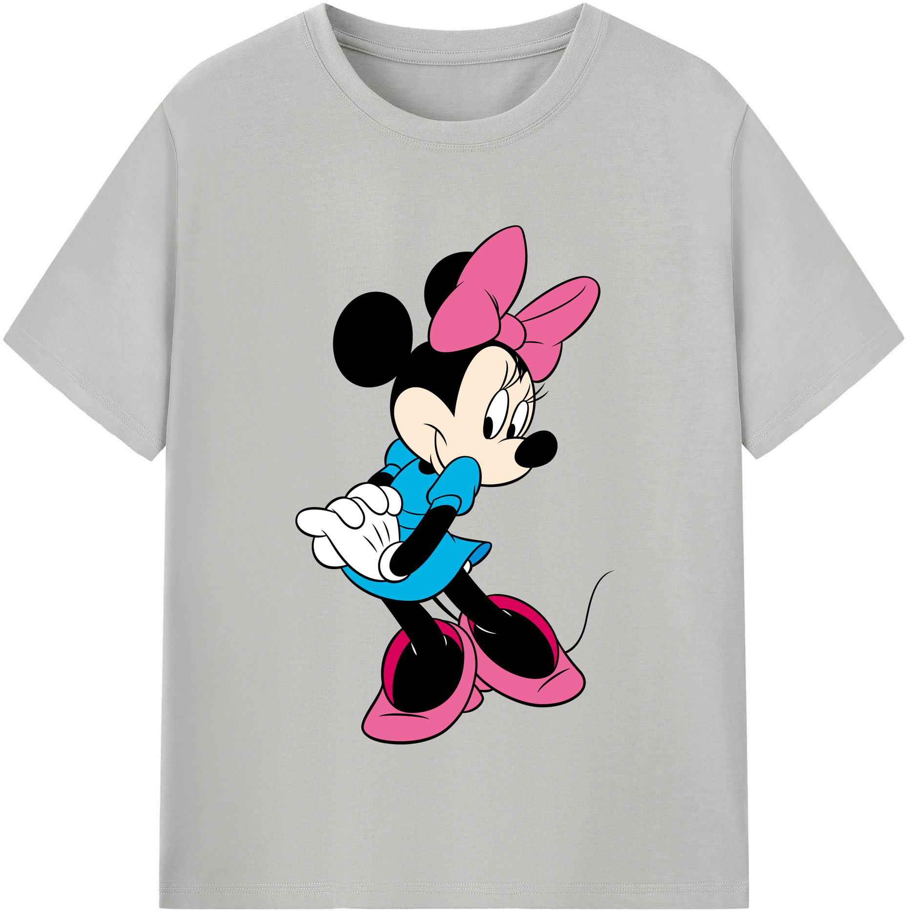 （画像用） ミッキーマウス Mickey Mouse レディースカジュアルプリントTシャツ（綿100％）