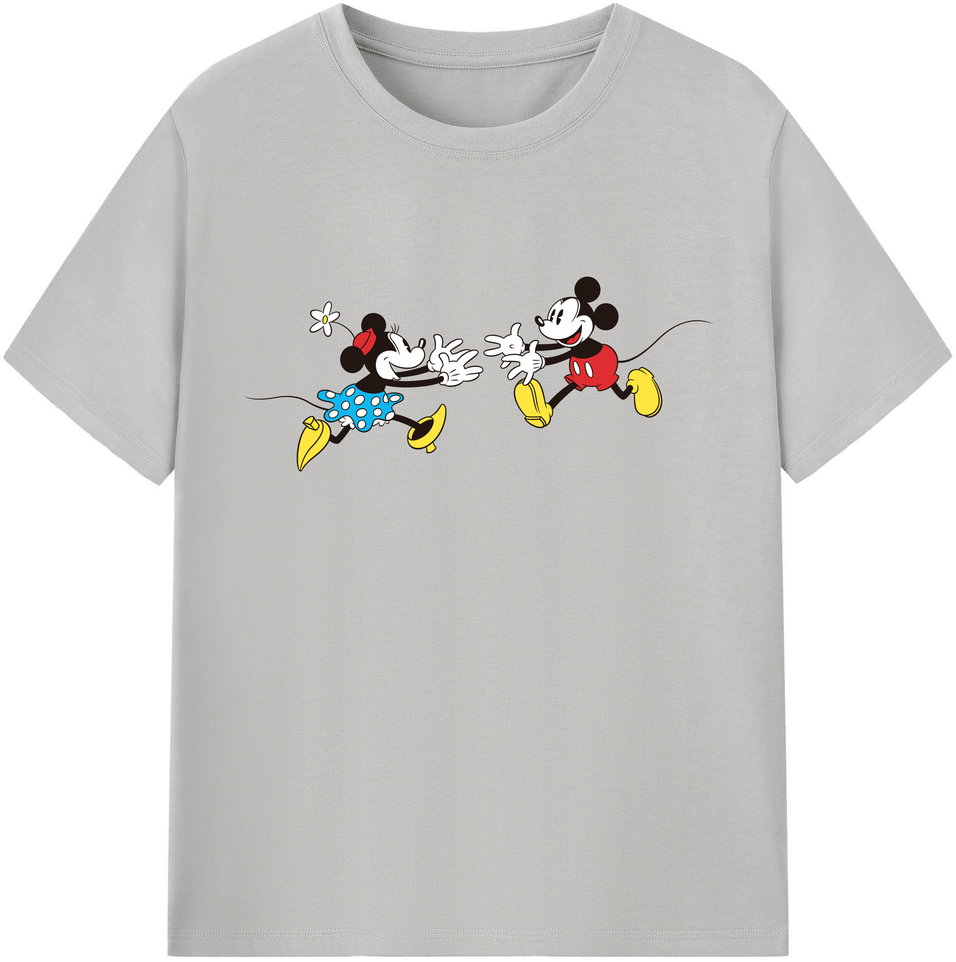（画像用） ミッキーマウス Mickey Mouse レディースカジュアルプリントTシャツ（綿100％）