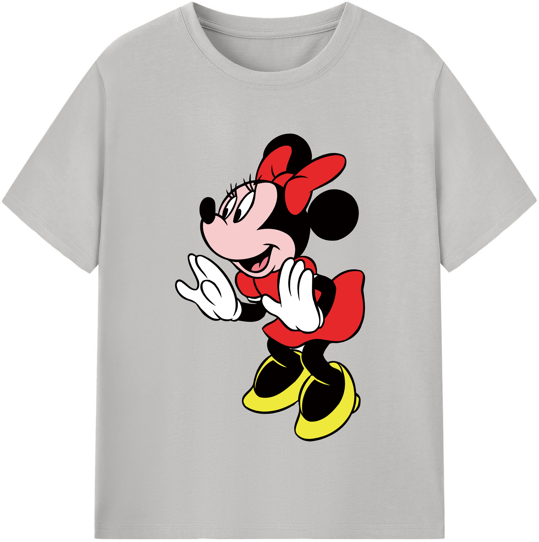 （画像用） ミッキーマウス Mickey Mouse レディースカジュアルプリントTシャツ（綿100％）