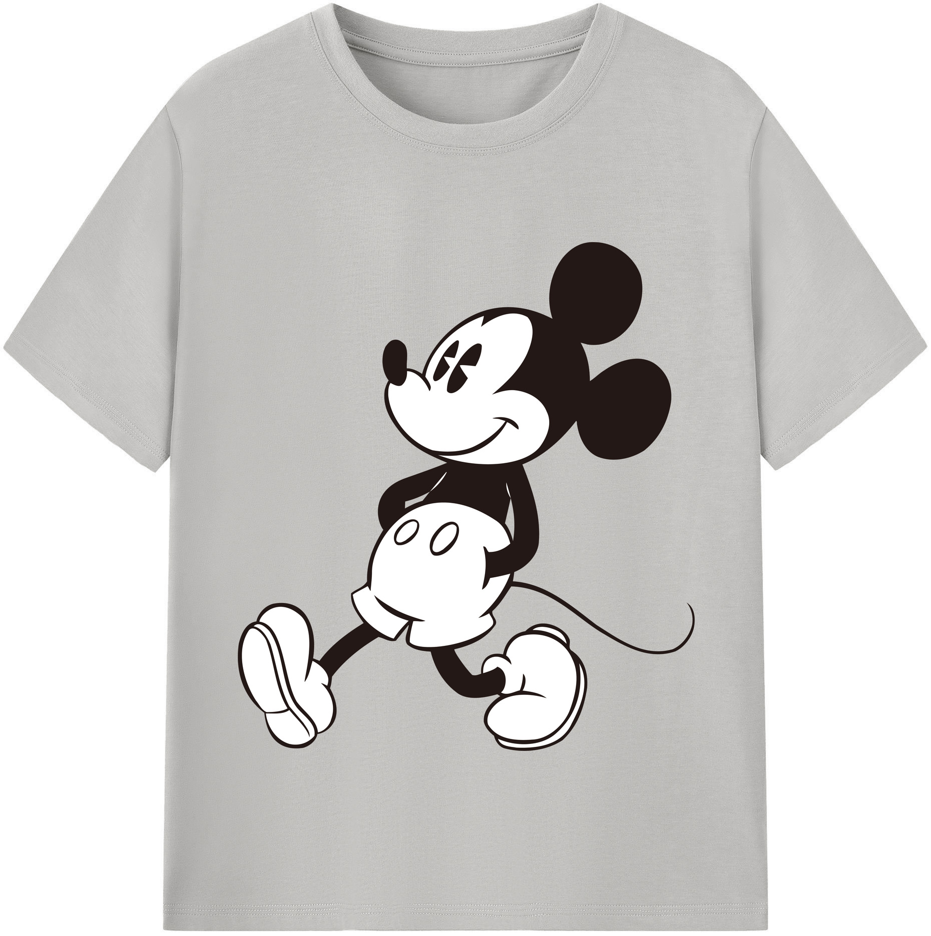 （画像用） ミッキーマウス Mickey Mouse レディースカジュアルプリントTシャツ（綿100％）