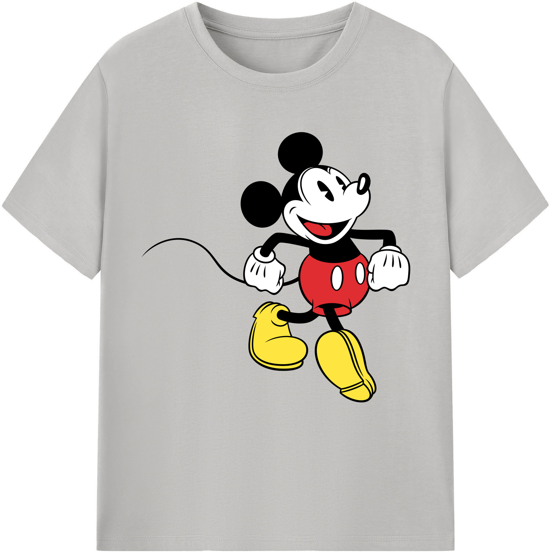 （画像用） ミッキーマウス Mickey Mouse レディースカジュアルプリントTシャツ（綿100％）
