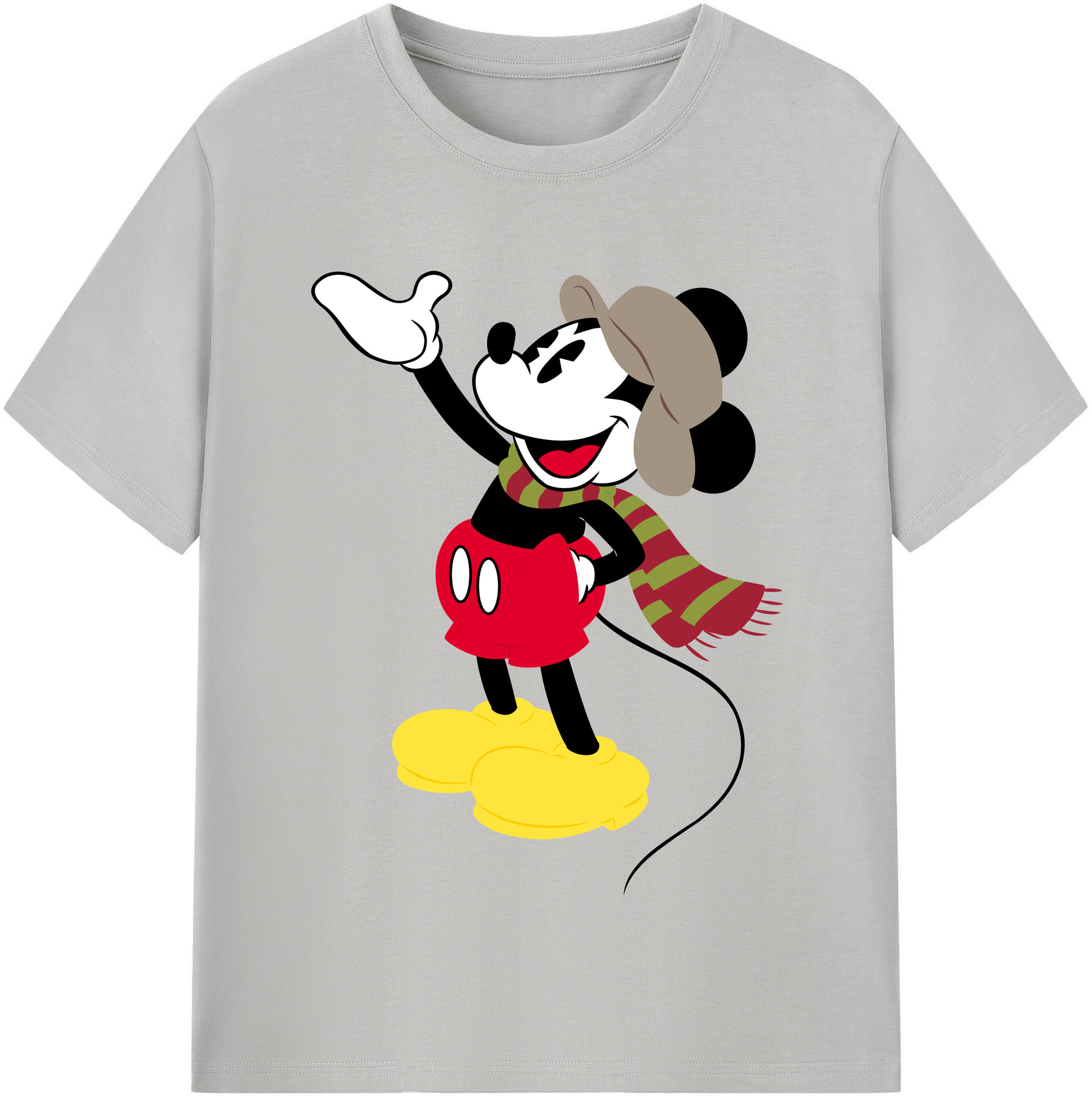 （画像用） ミッキーマウス Mickey Mouse レディースカジュアルプリントTシャツ（綿100％）