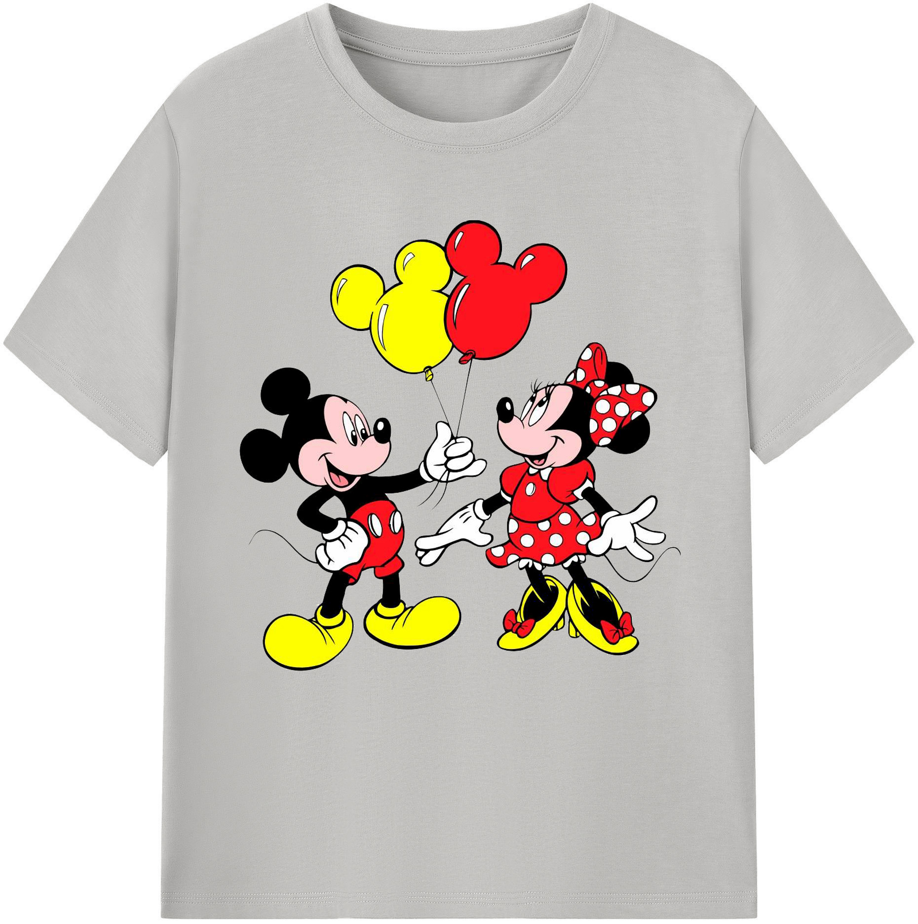 （画像用） ミッキーマウス Mickey Mouse レディースカジュアルプリントTシャツ（綿100％）