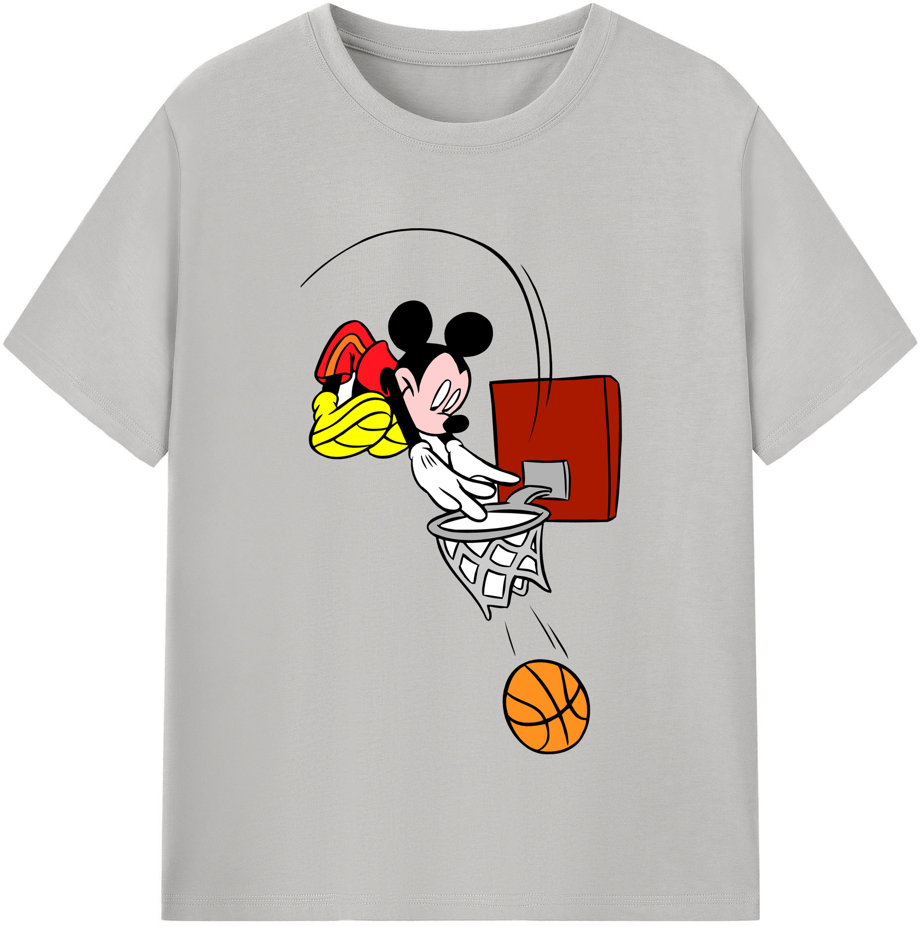 （画像用） ミッキーマウス Mickey Mouse レディースカジュアルプリントTシャツ（綿100％）