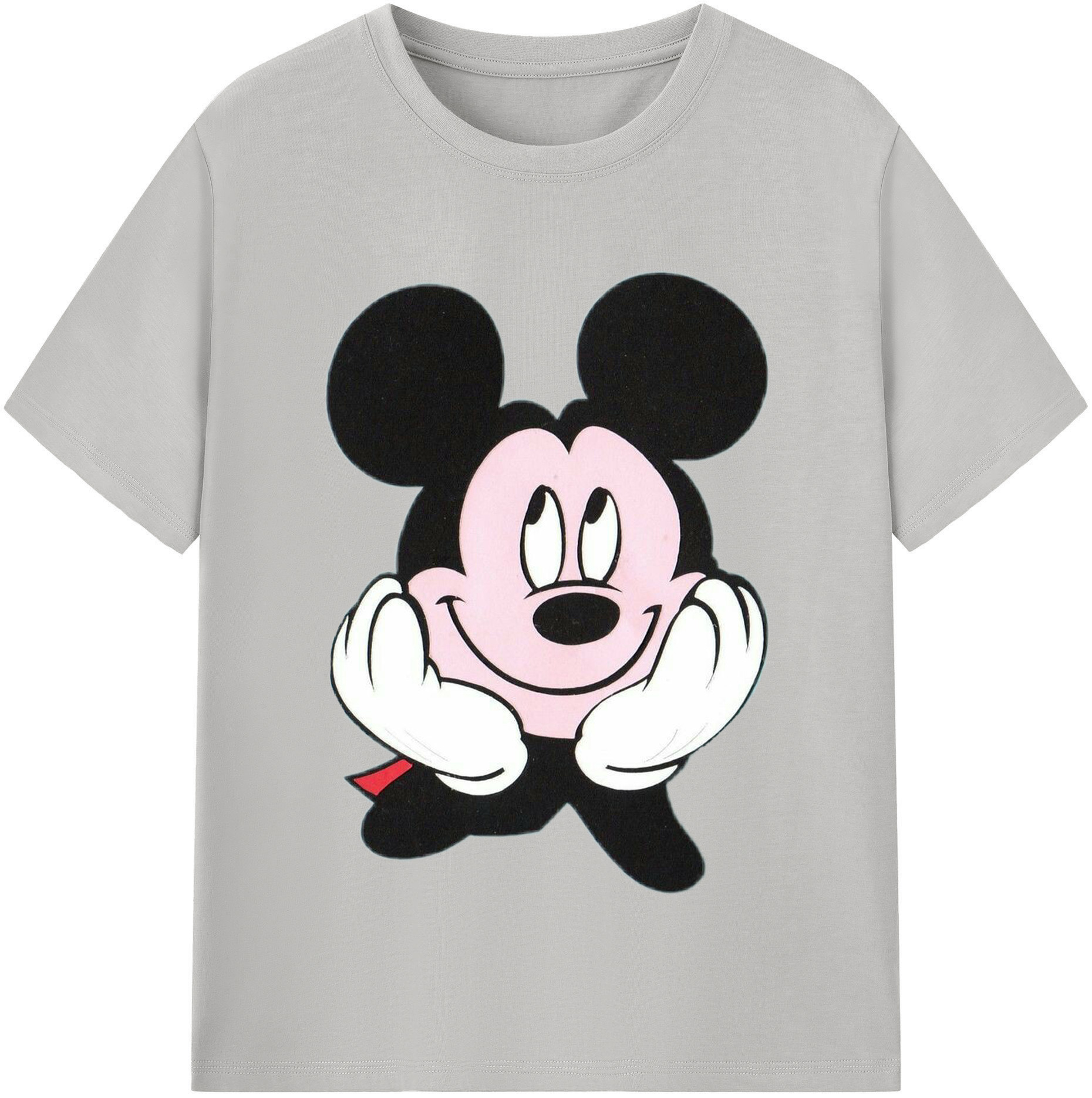 （画像用） ミッキーマウス Mickey Mouse レディースカジュアルプリントTシャツ（綿100％）