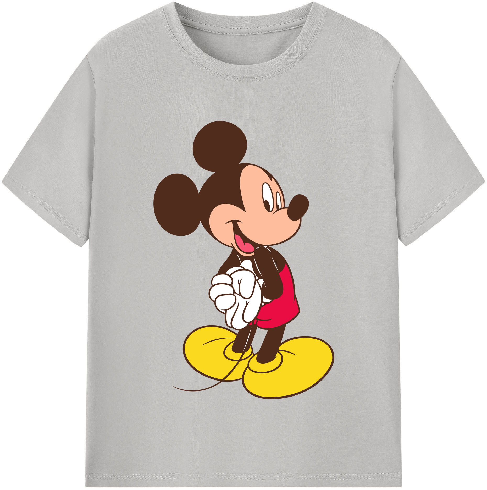 （画像用） ミッキーマウス Mickey Mouse レディースカジュアルプリントTシャツ（綿100％）