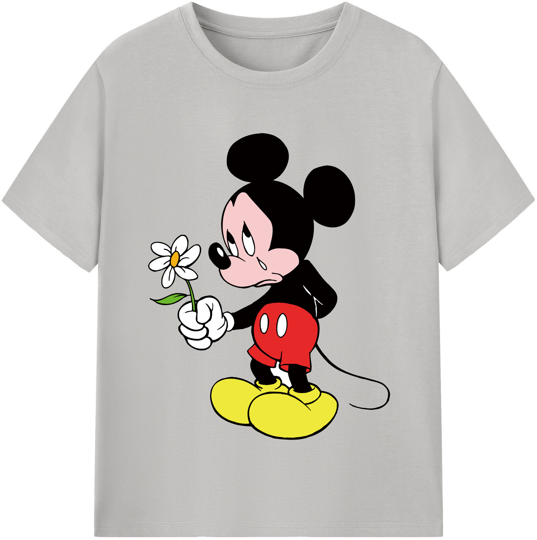 （画像用） ミッキーマウス Mickey Mouse レディースカジュアルプリントTシャツ（綿100％）