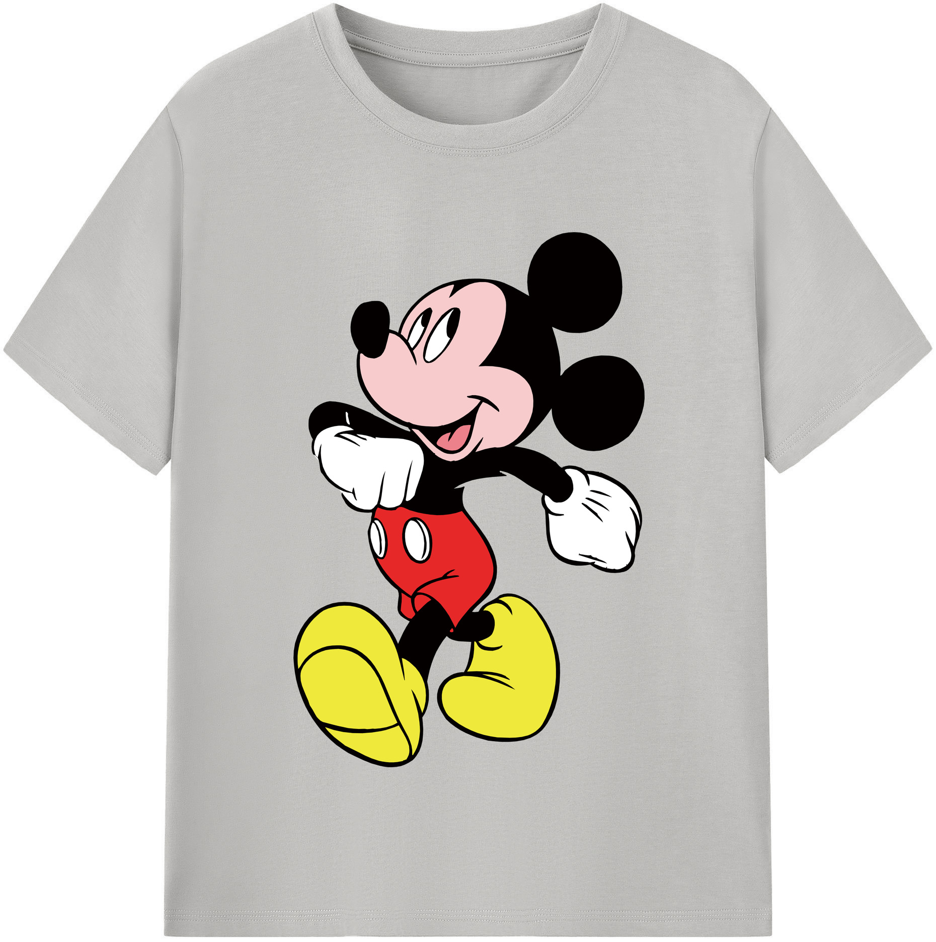 （画像用） ミッキーマウス Mickey Mouse レディースカジュアルプリントTシャツ（綿100％）