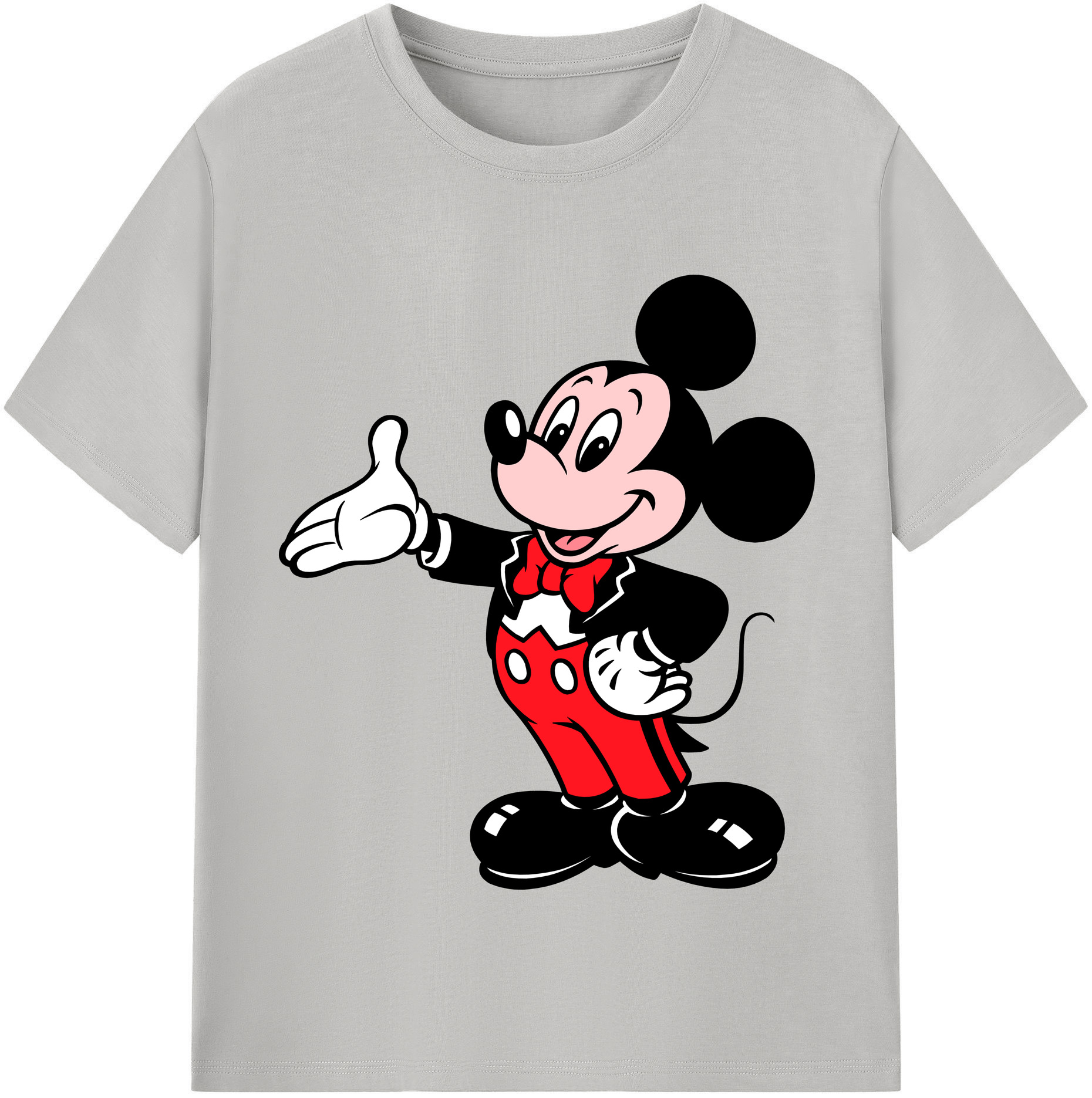 （画像用） ミッキーマウス Mickey Mouse レディースカジュアルプリントTシャツ（綿100％）