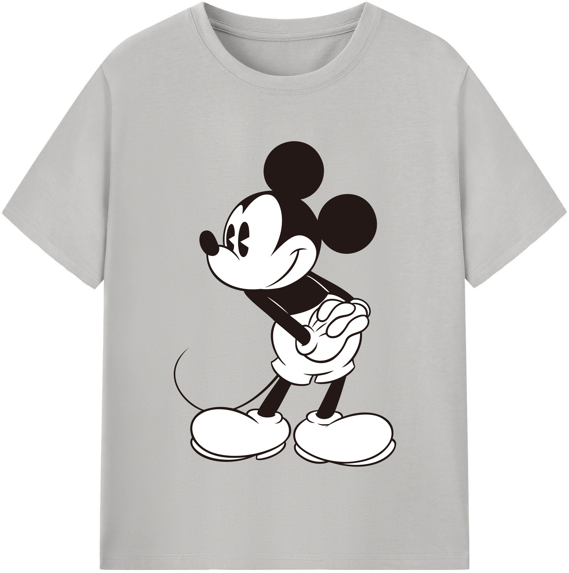 （画像用） ミッキーマウス Mickey Mouse レディースカジュアルプリントTシャツ（綿100％）