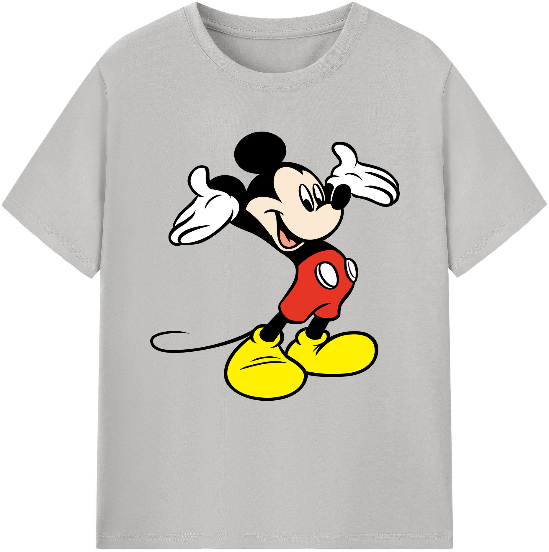 （画像用） ミッキーマウス Mickey Mouse レディースカジュアルプリントTシャツ（綿100％）