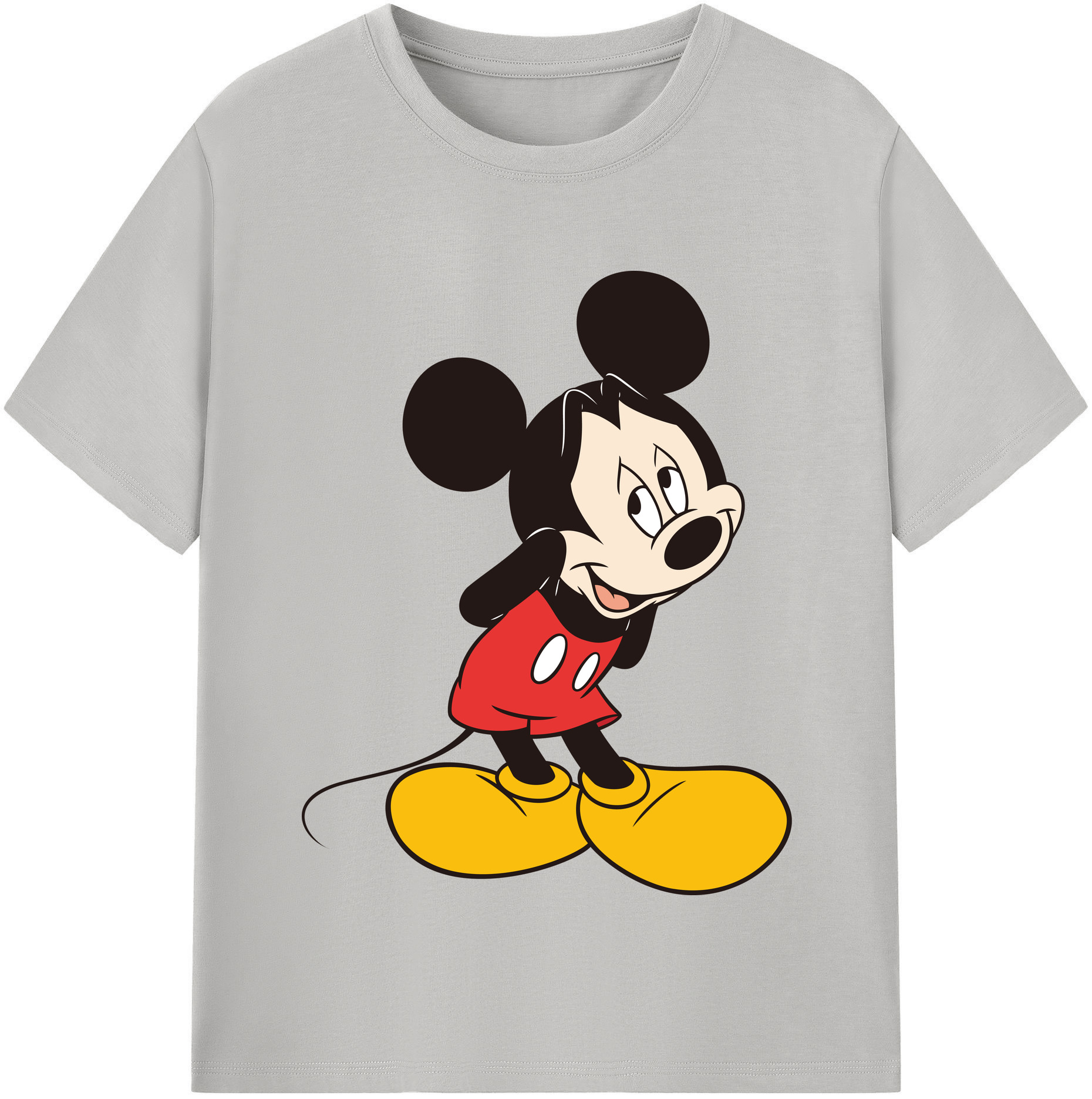 （画像用） ミッキーマウス Mickey Mouse レディースカジュアルプリントTシャツ（綿100％）