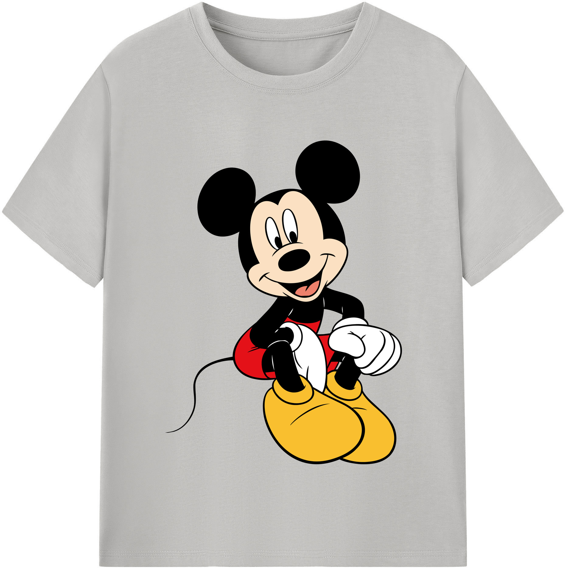 （画像用） ミッキーマウス Mickey Mouse レディースカジュアルプリントTシャツ（綿100％）